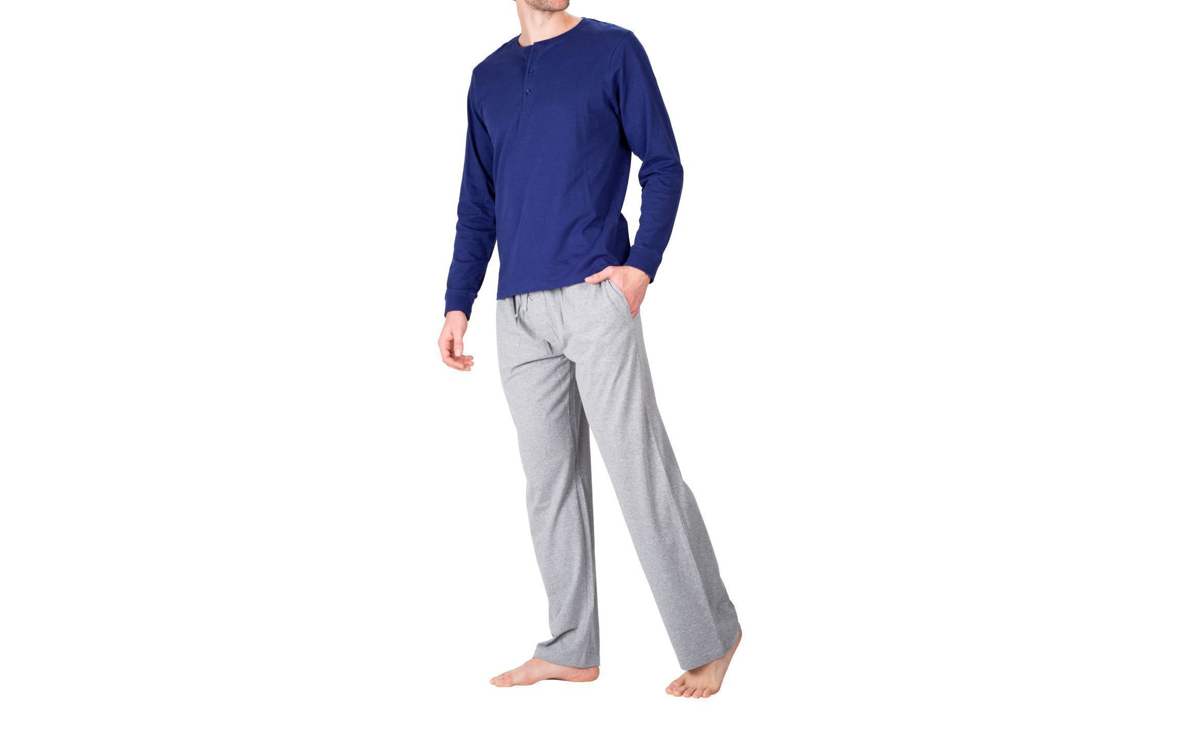 Knit Pajama Set Navy and Grey