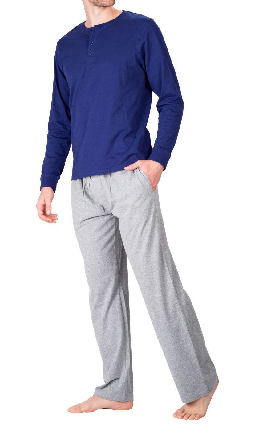Knit Pajama Set Navy and Grey