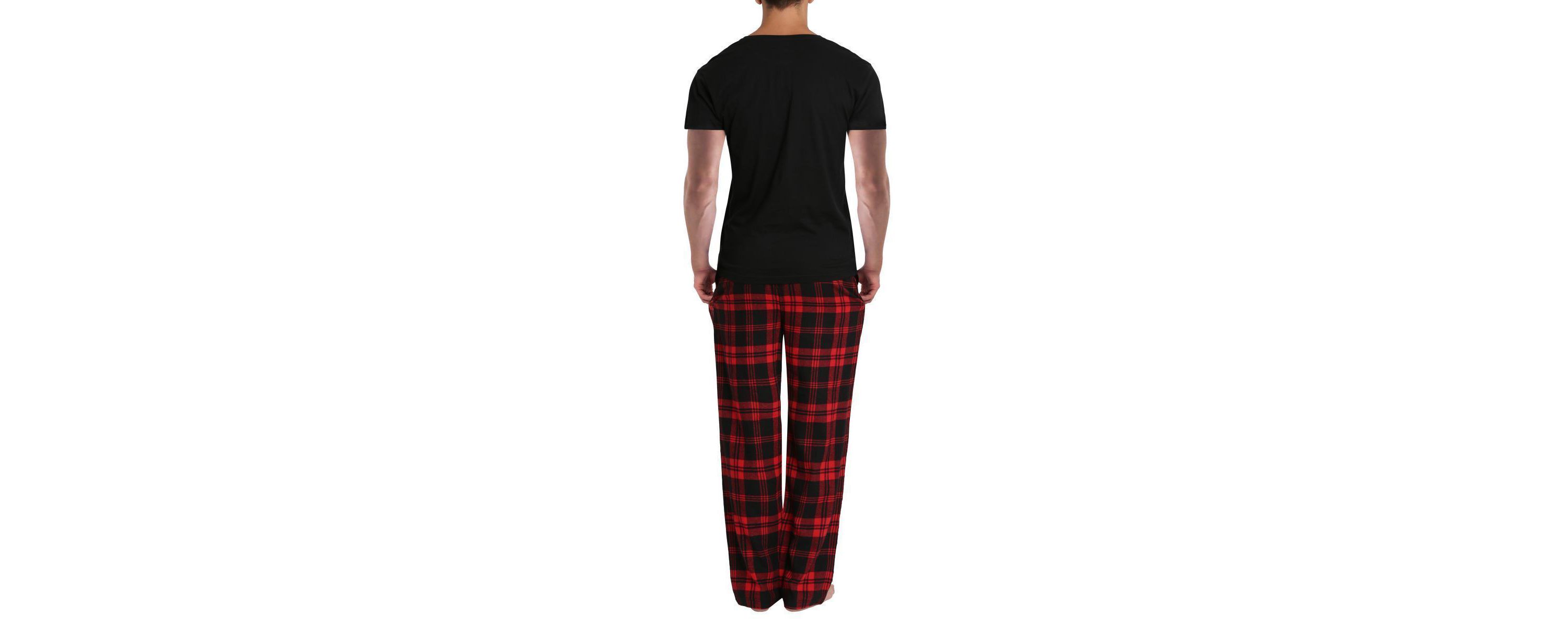 Short Sleeve Flannel Pajama Set Buffalo Check