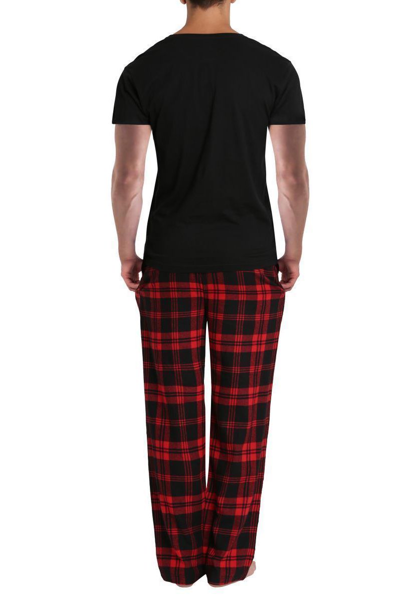 Short Sleeve Flannel Pajama Set Buffalo Check