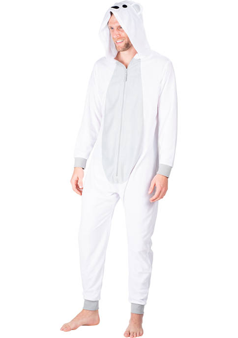 Mens Cozy Novelty Polar Bear One Piece Pajama
