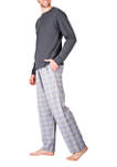 Flannel Pajama Set - Charcoal with Mini Aspen Plaid