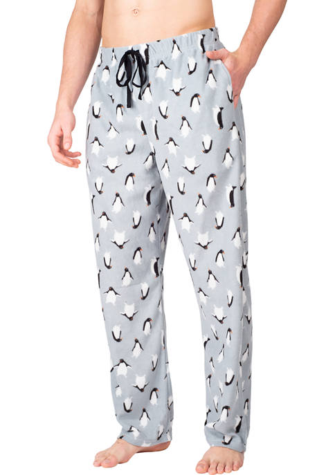 SLEEPHERO Fleece Gray Penguin Pajama Pants