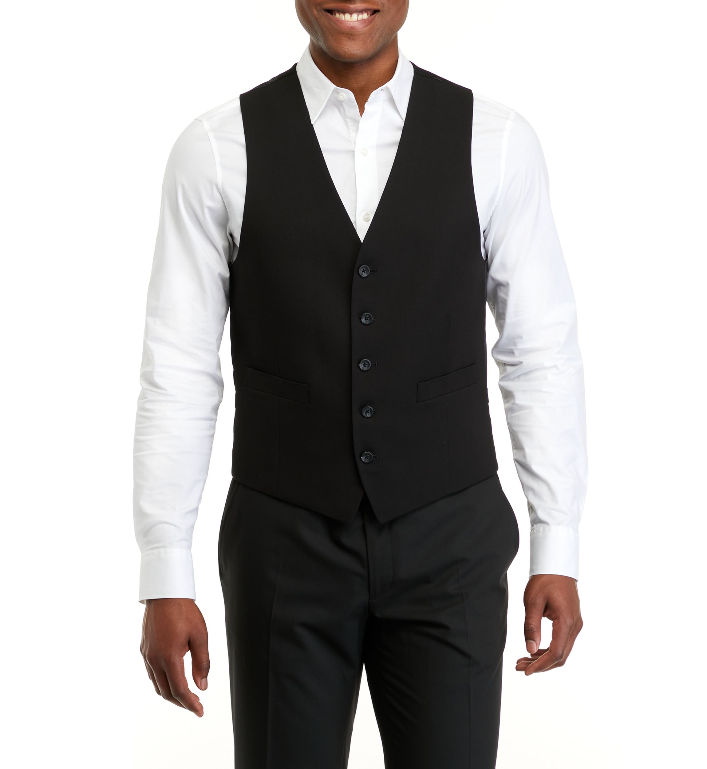 Mens Black Suit Separate Vest