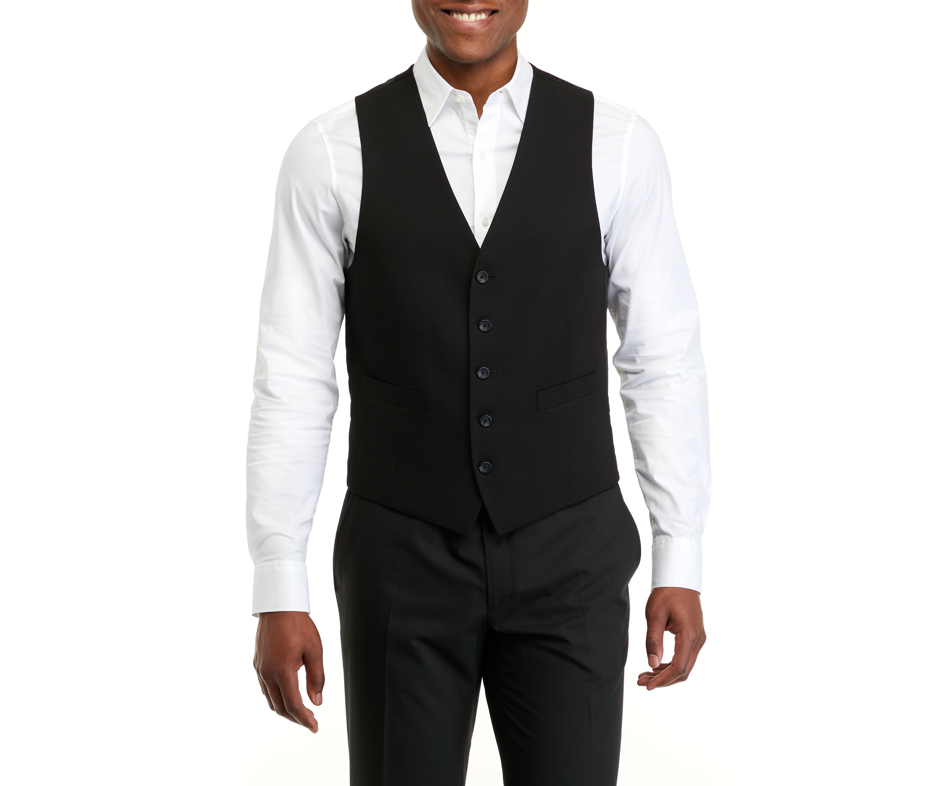 Mens Black Suit Separate Vest