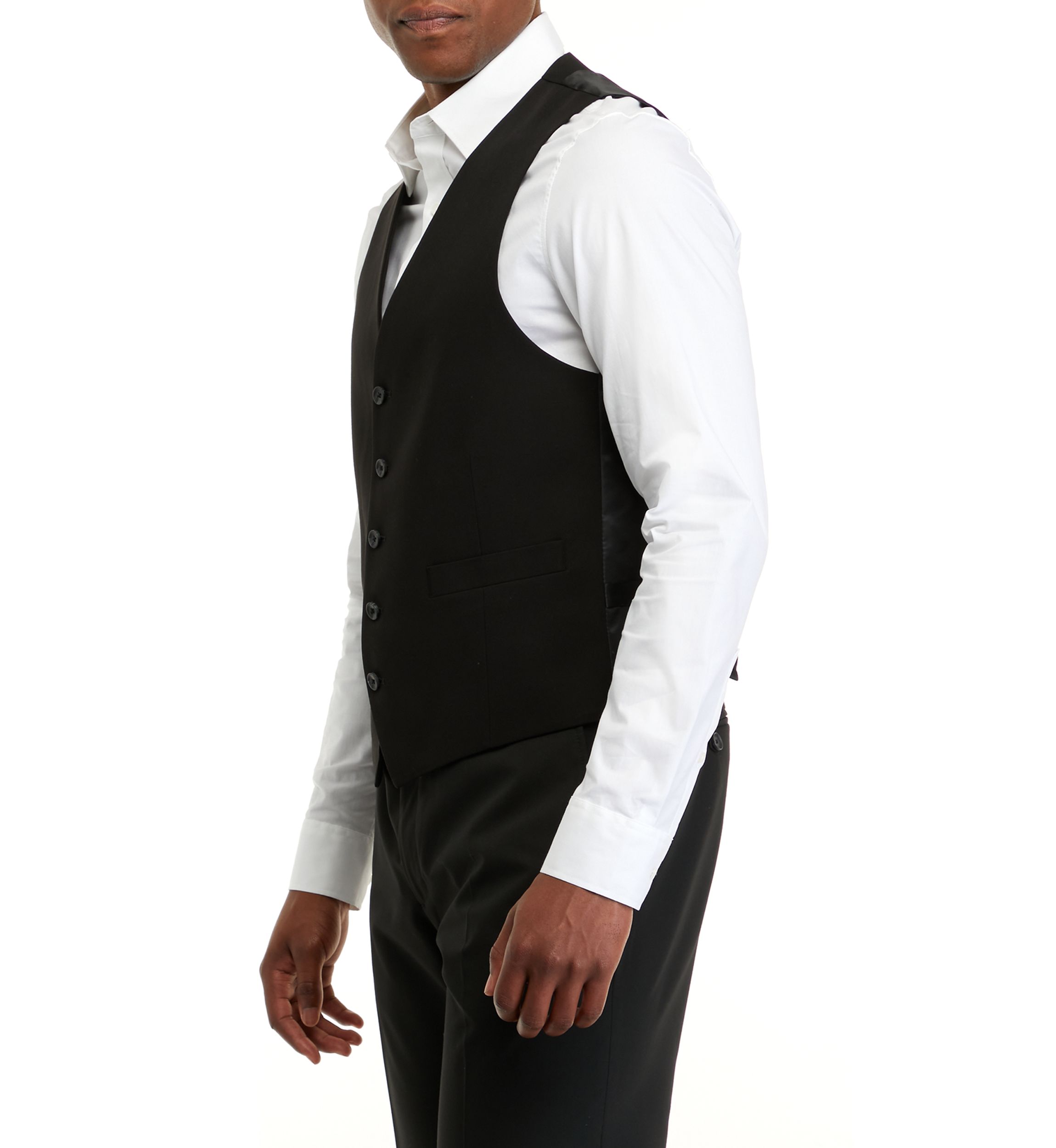 Mens Black Suit Separate Vest
