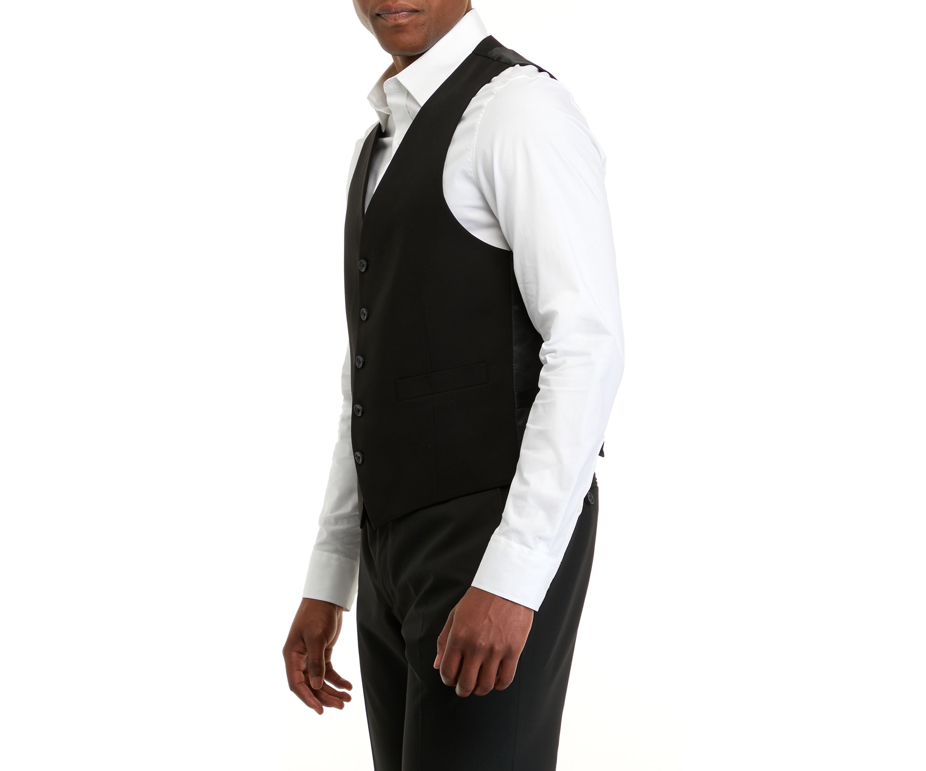 Mens Black Suit Separate Vest