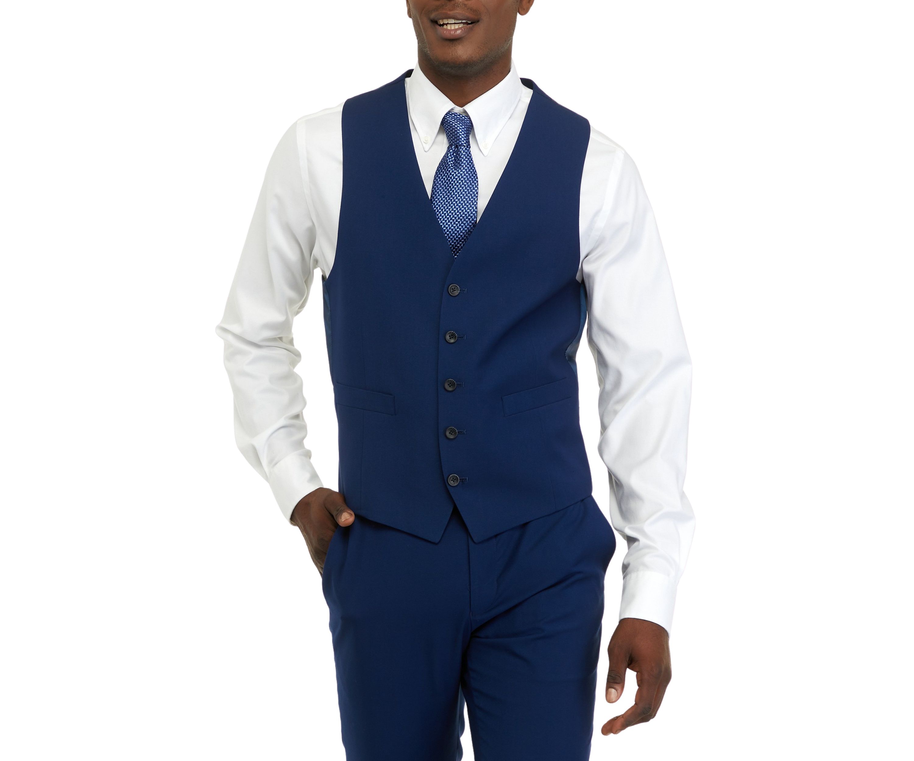 Mens Blue Multi Pattern Vest