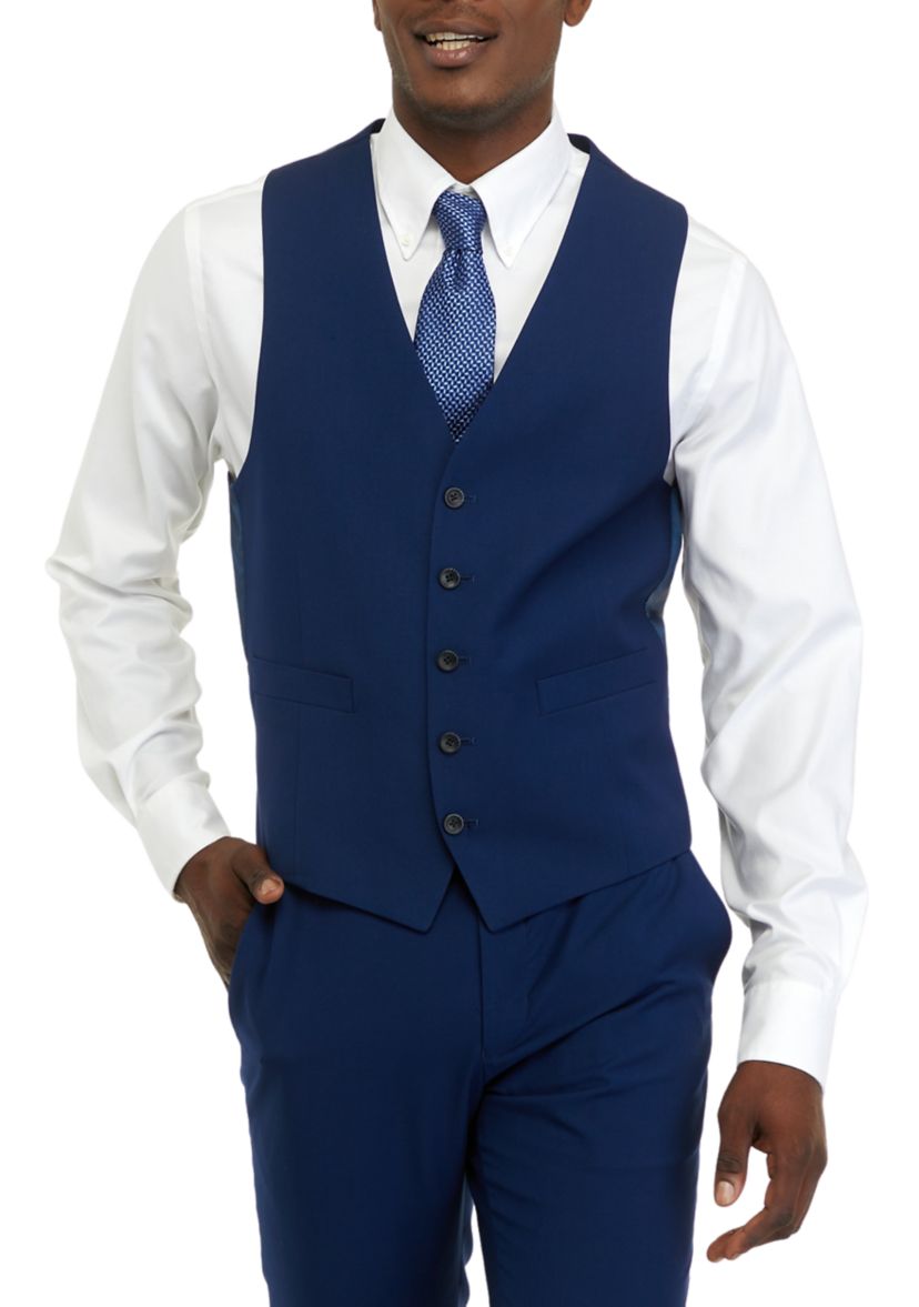 Mens Blue Multi Pattern Vest