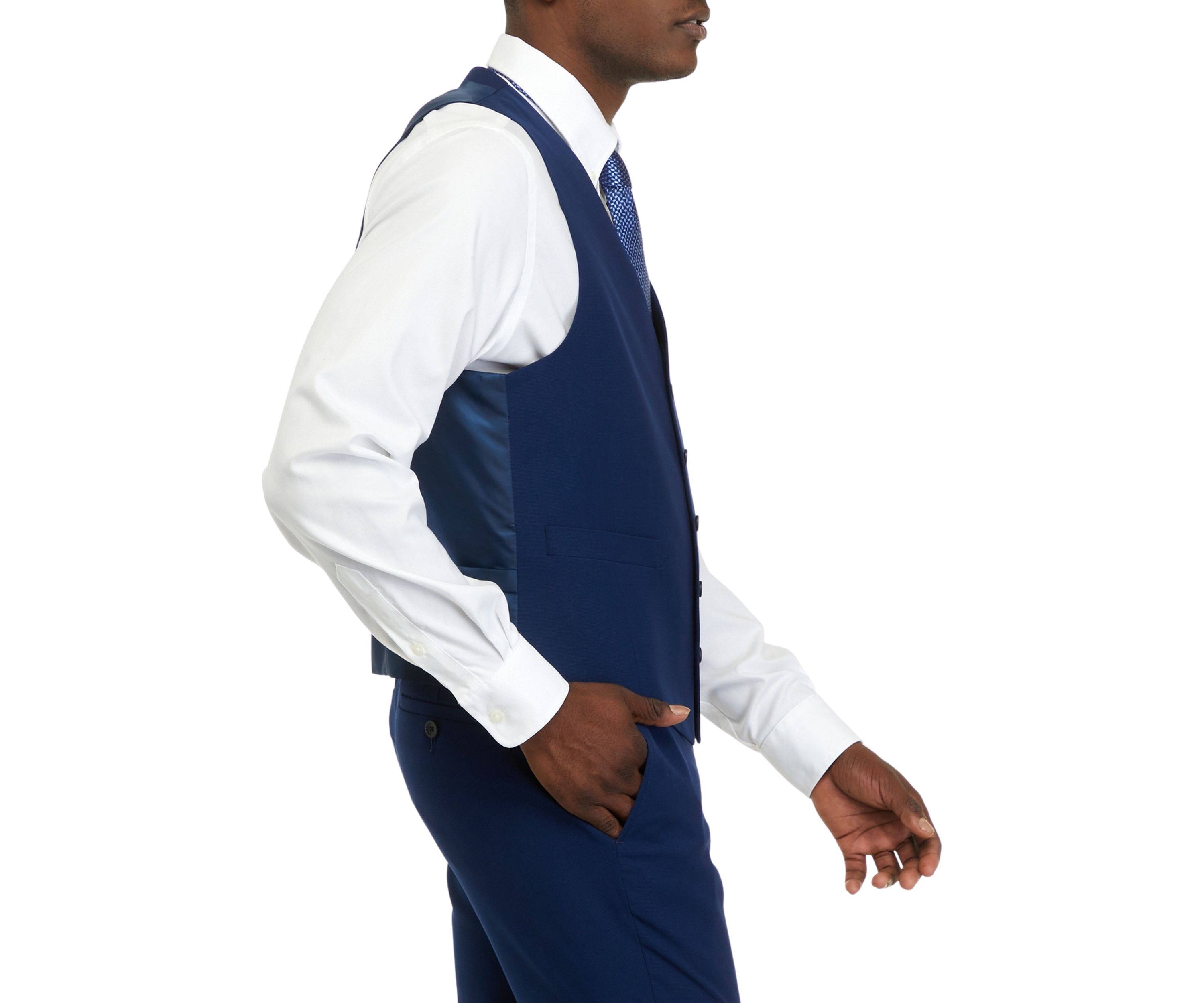 Mens Blue Multi Pattern Vest