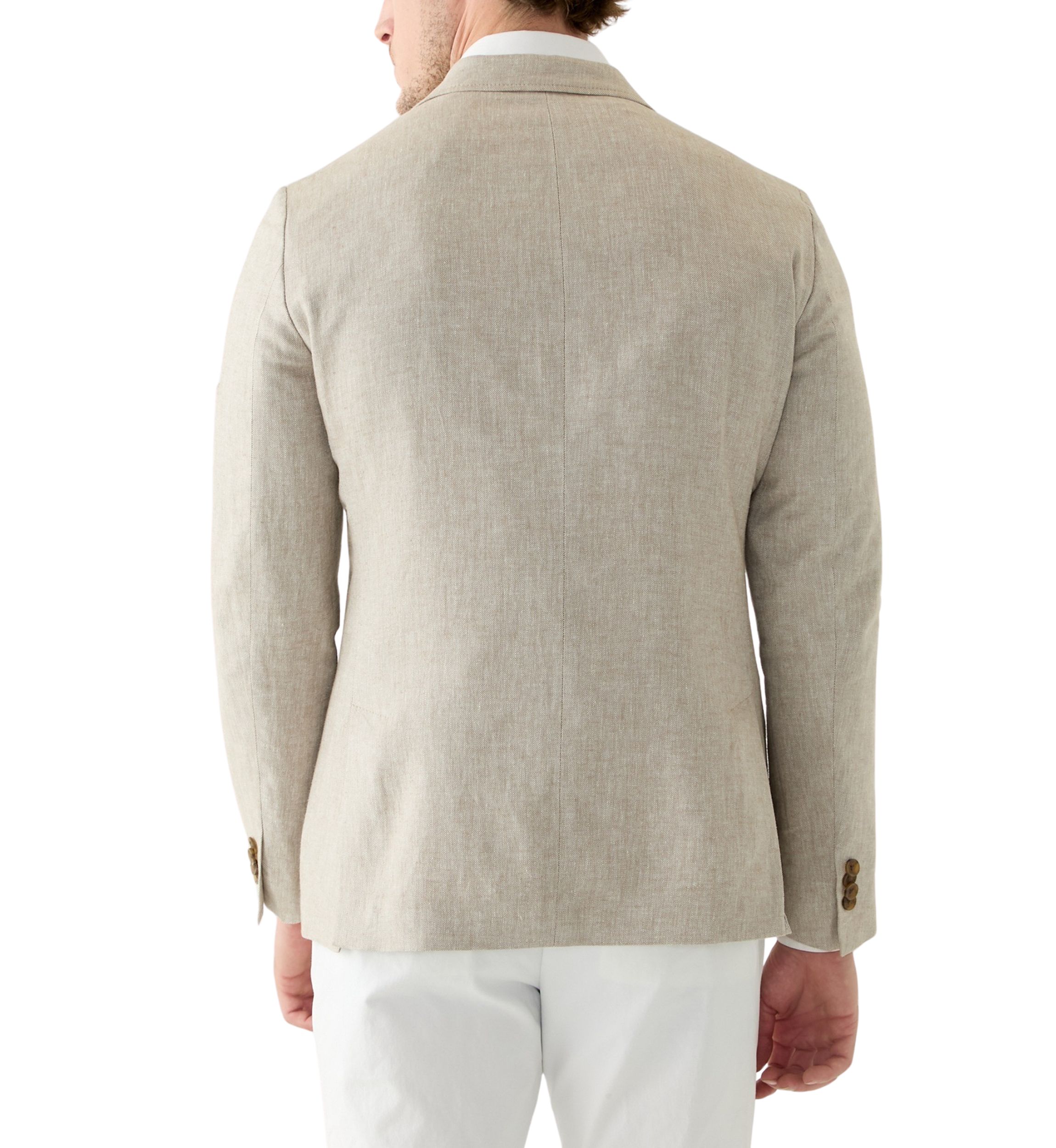 Linen 3-Button Roll Collar Sport Coat 