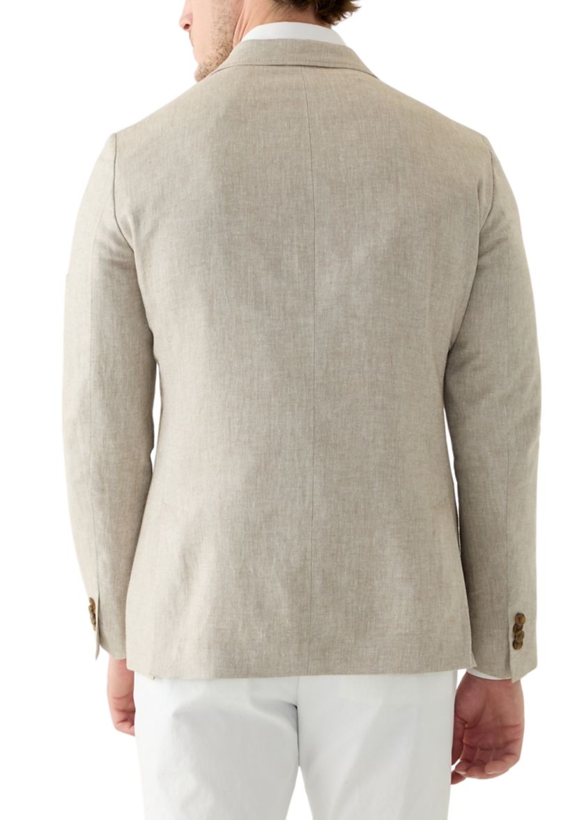 Linen 3-Button Roll Collar Sport Coat 