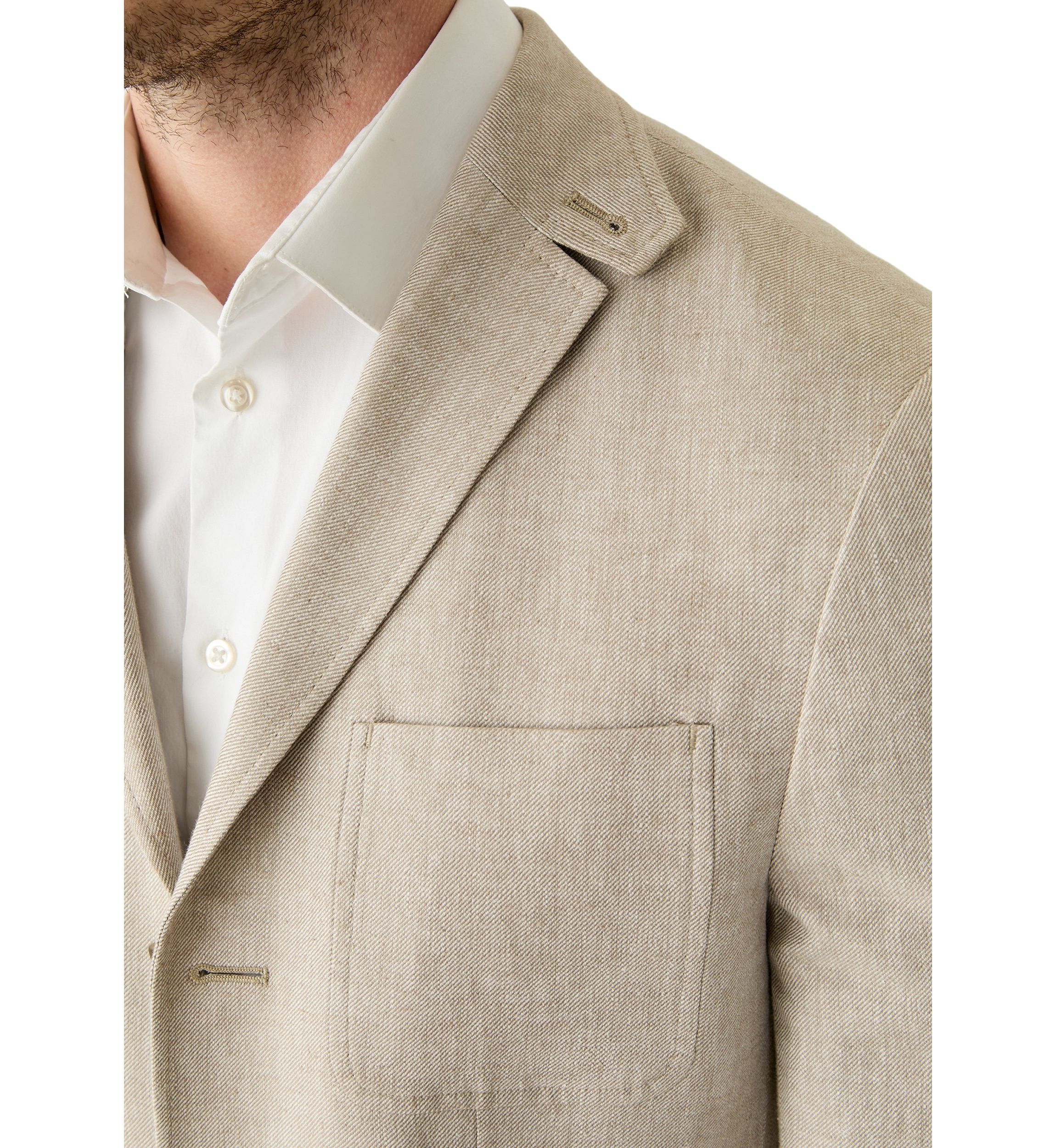 Linen 3-Button Roll Collar Sport Coat 