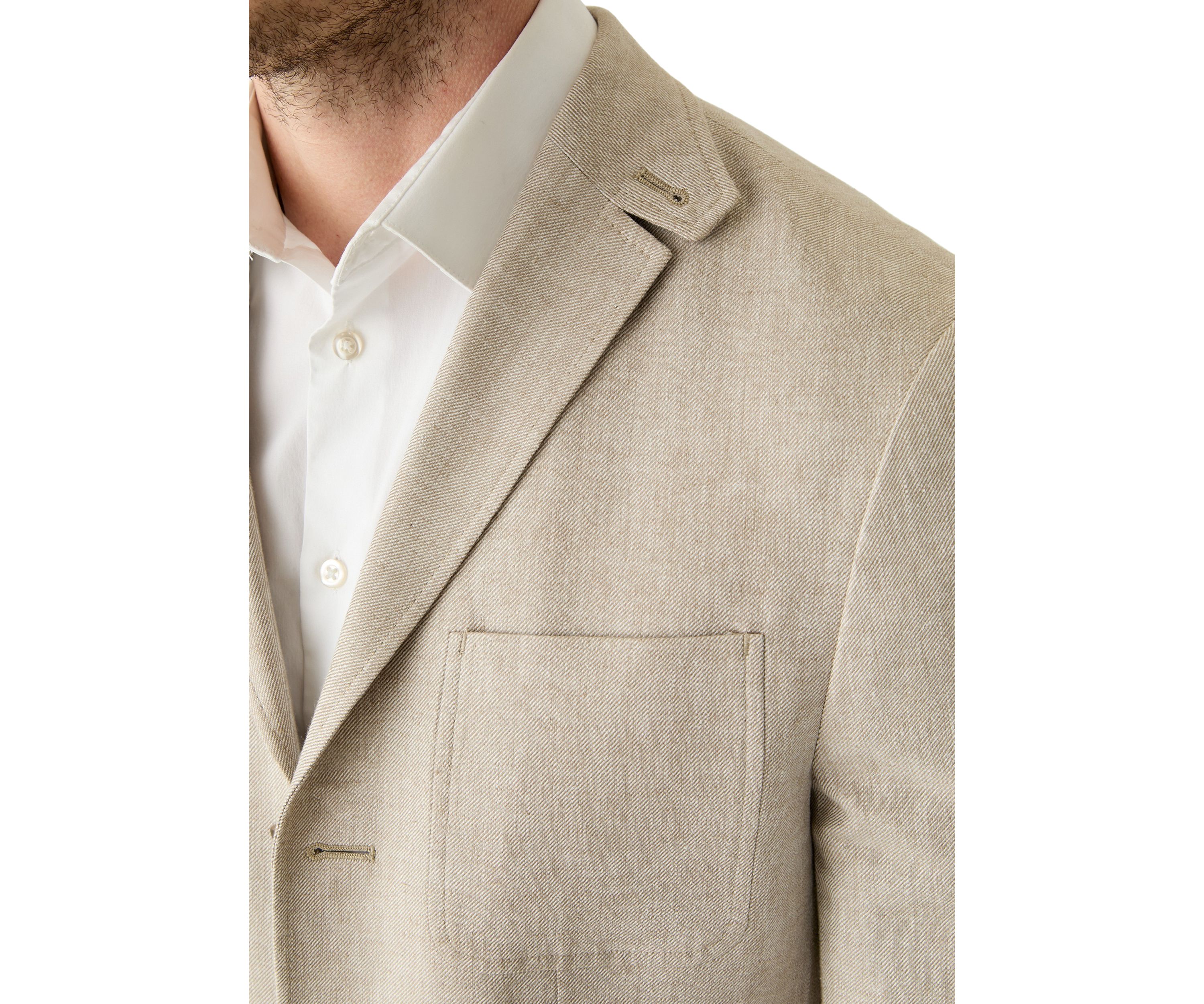 Linen 3-Button Roll Collar Sport Coat 