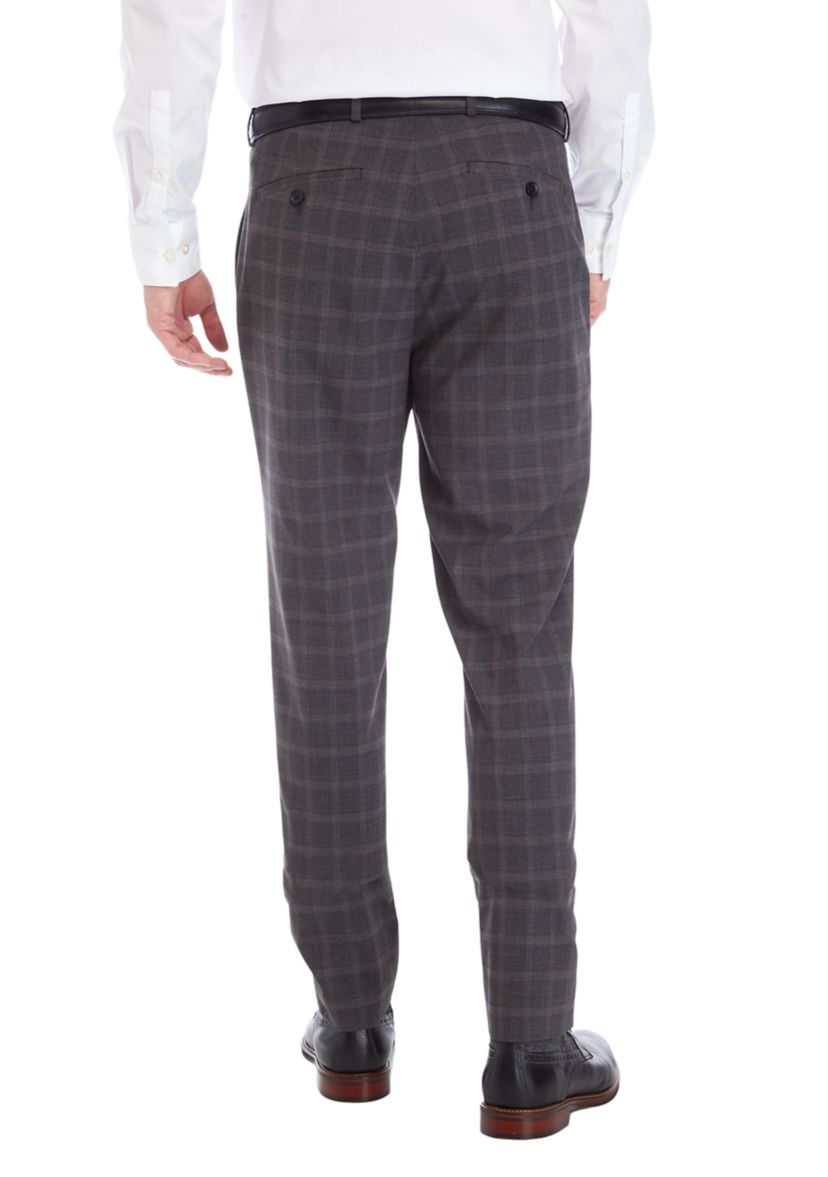 Mens Gray Plaid Pants
