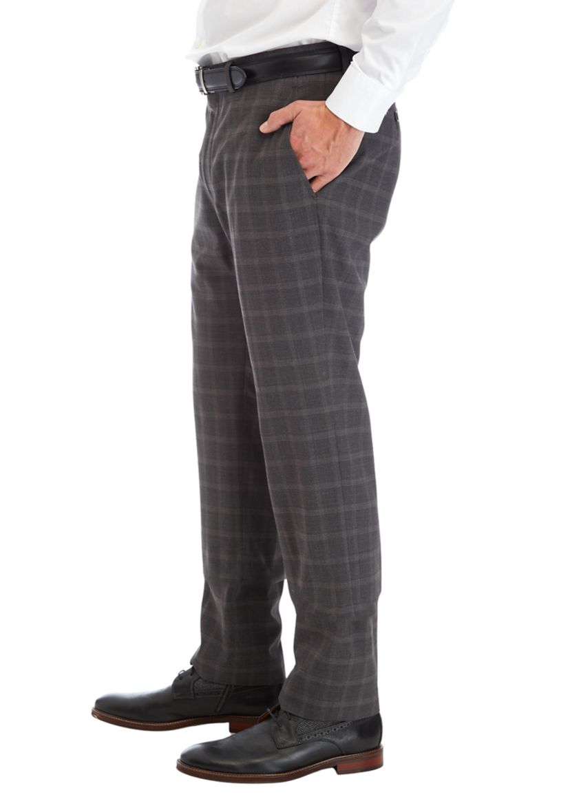Mens Gray Plaid Pants
