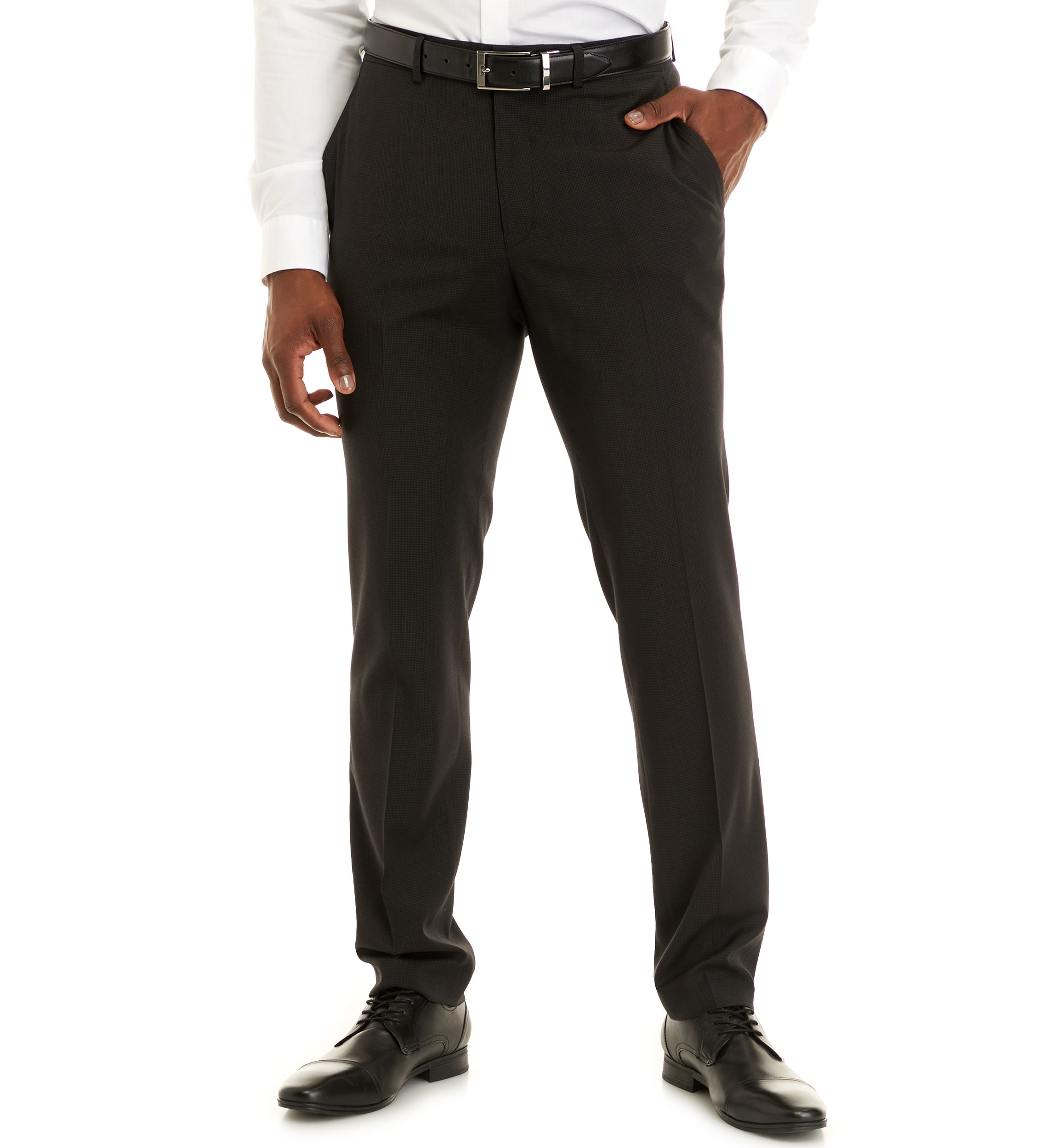 Mens Solid Flat Front Dress Pants