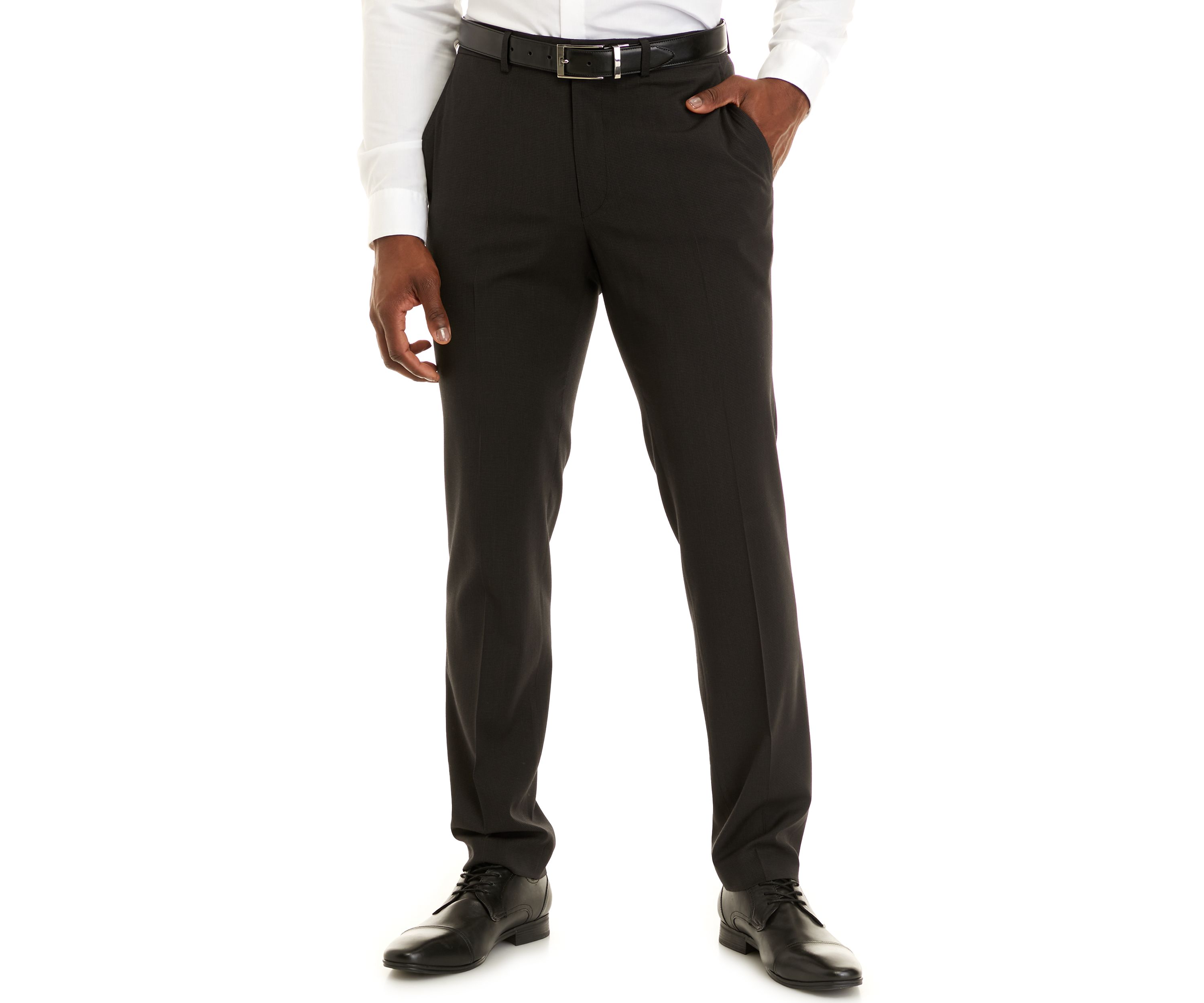 Mens Solid Flat Front Dress Pants