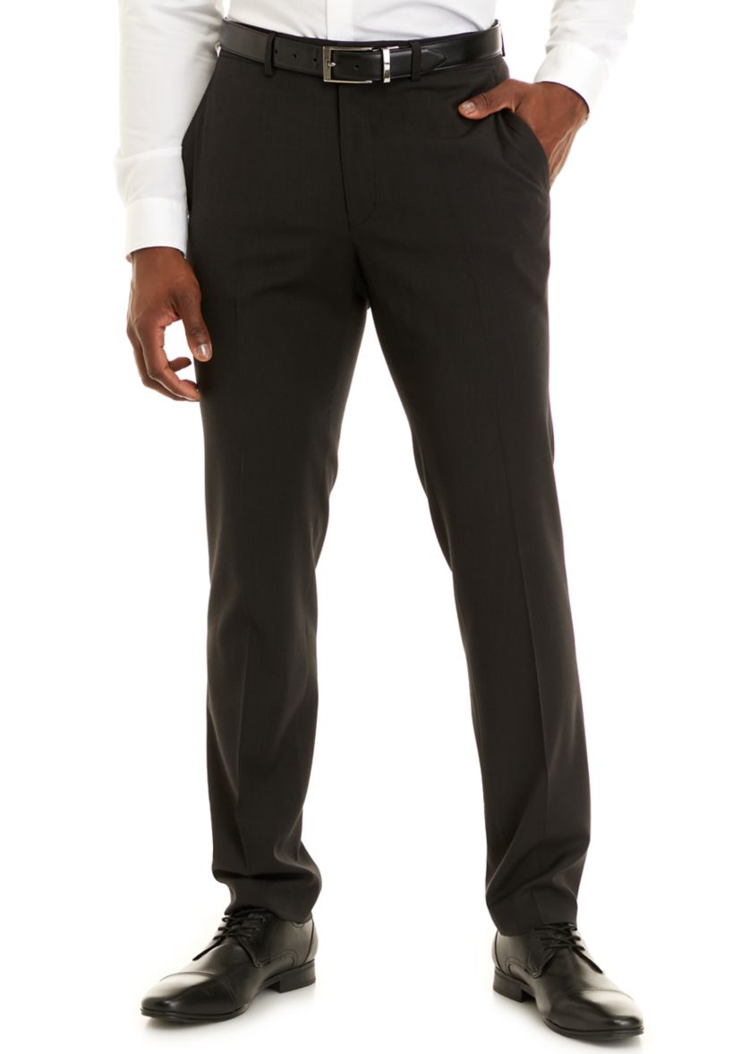 Mens Solid Flat Front Dress Pants
