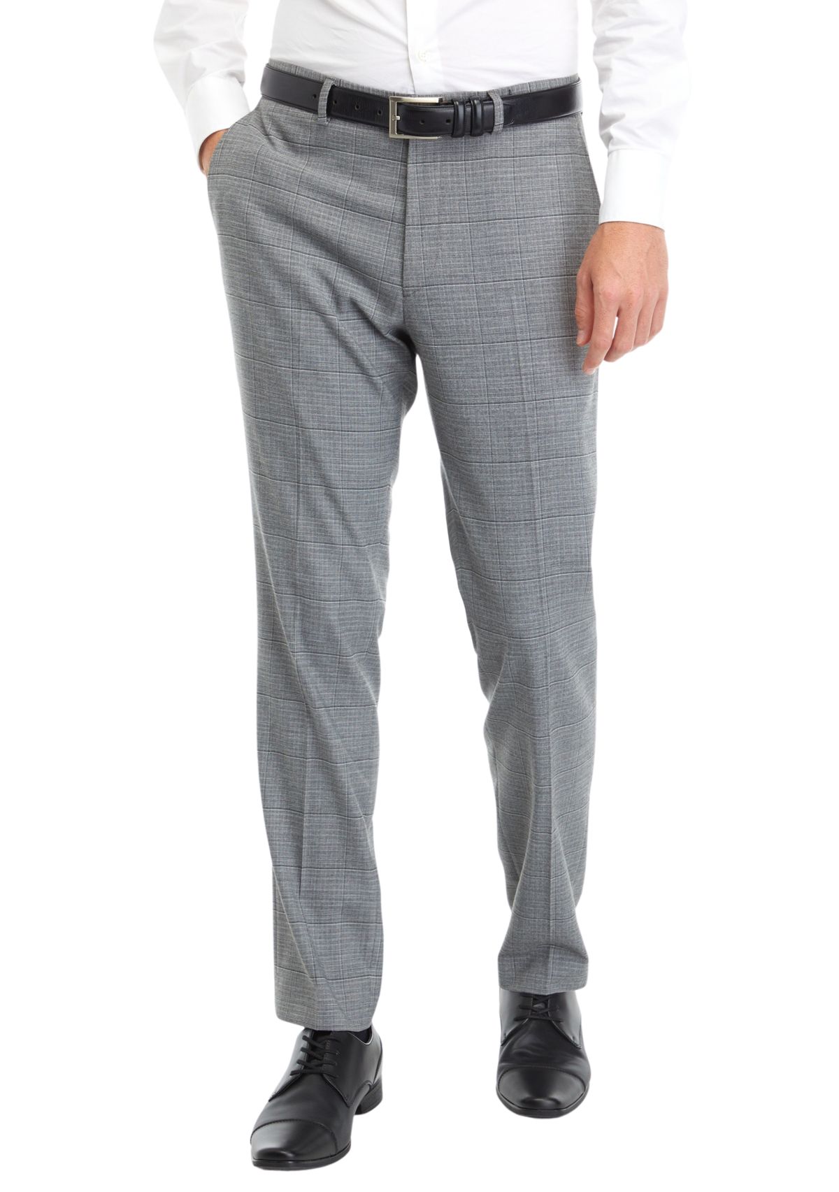 Mens Gray Windowpane Suit Separate Pants