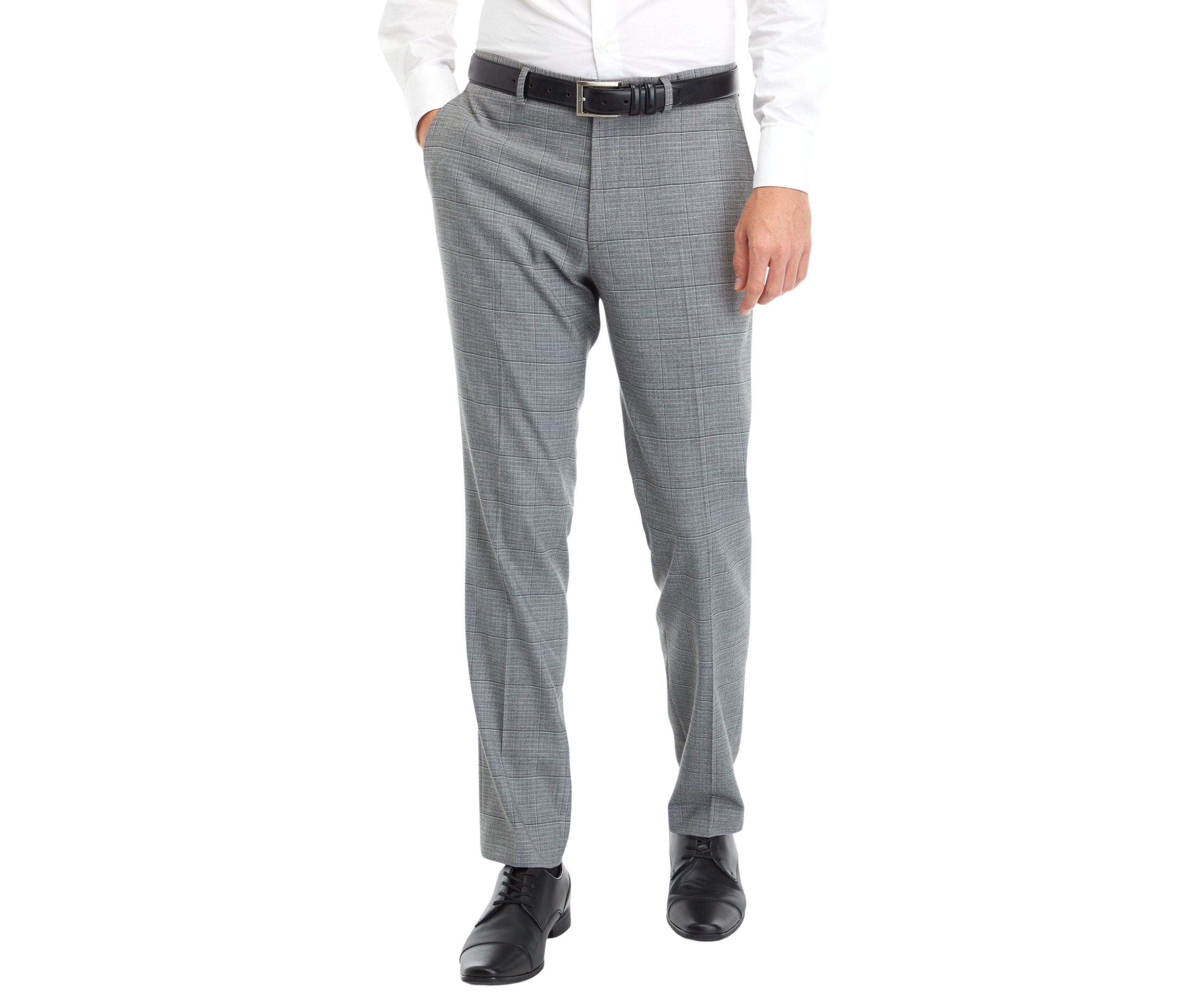 Mens Gray Windowpane Suit Separate Pants