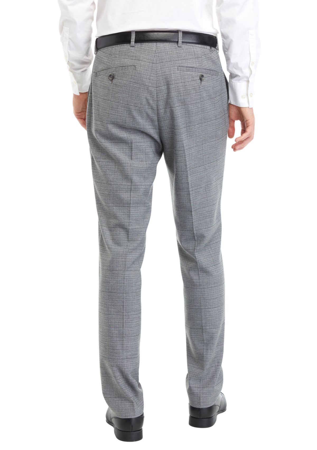 Mens Gray Windowpane Suit Separate Pants
