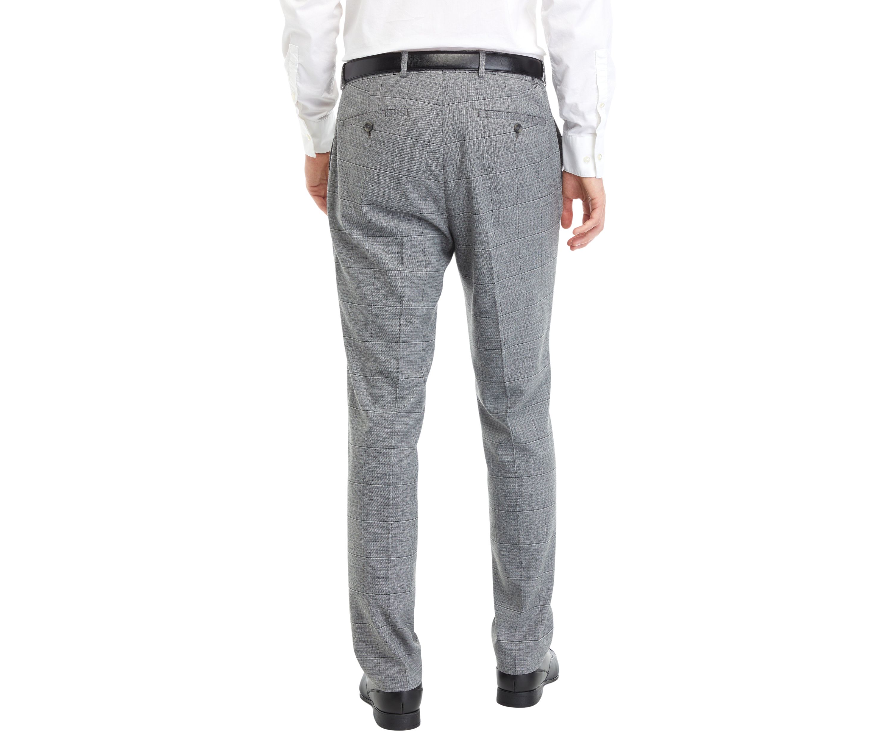 Mens Gray Windowpane Suit Separate Pants