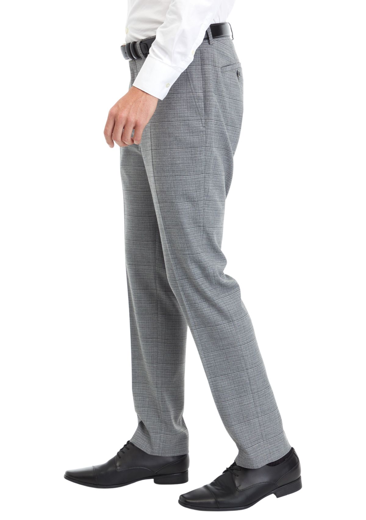 Mens Gray Windowpane Suit Separate Pants