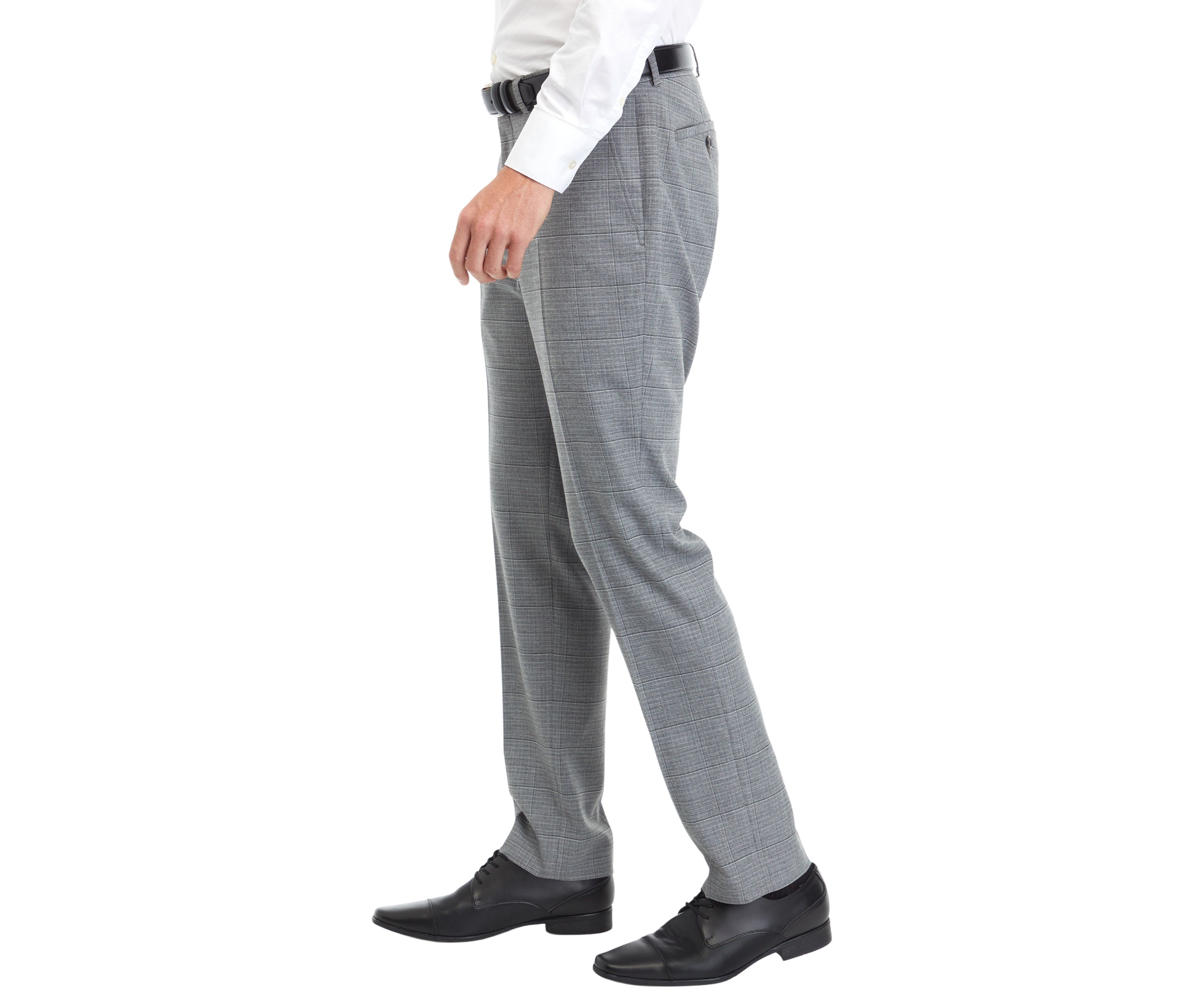 Mens Gray Windowpane Suit Separate Pants