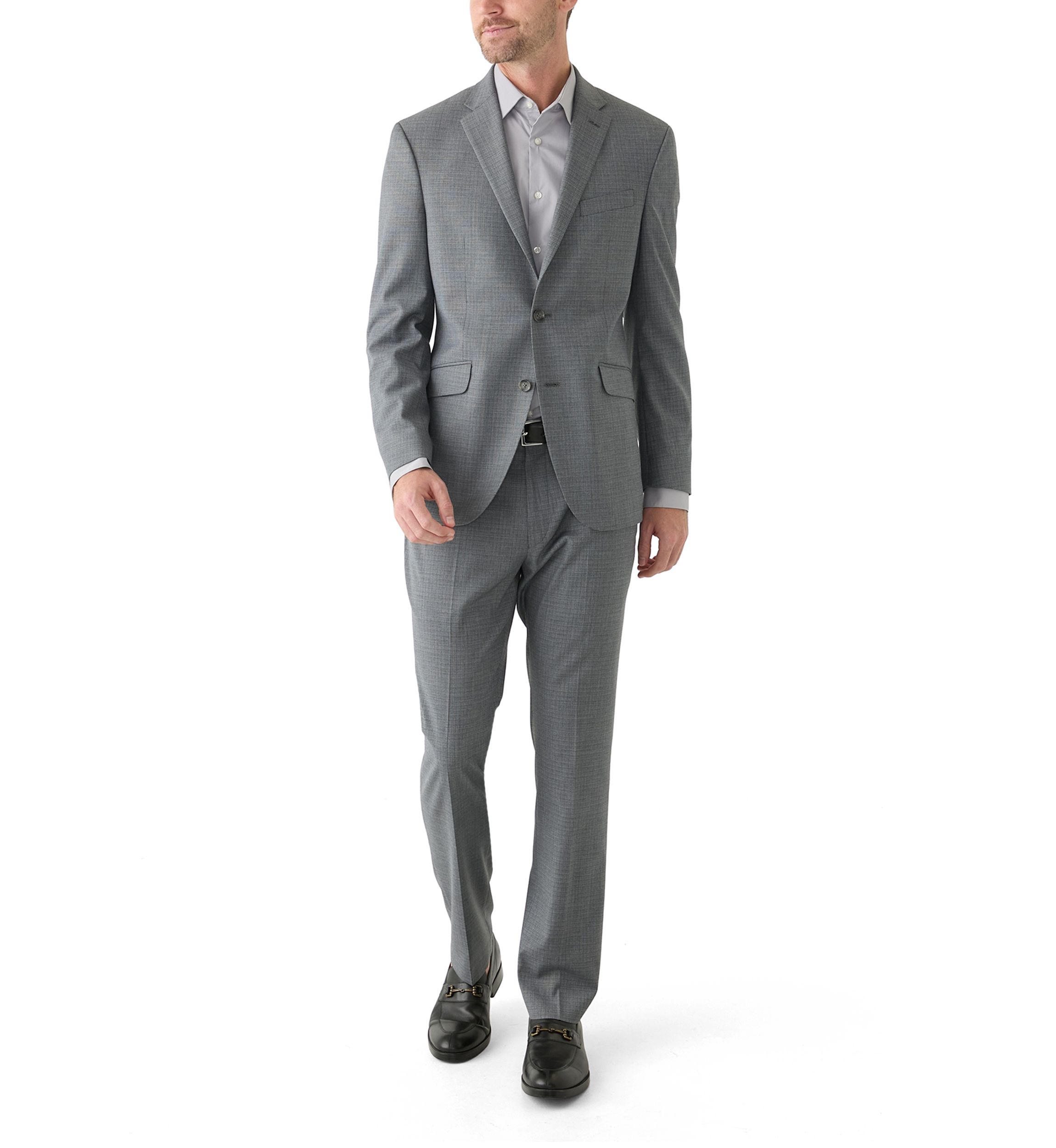 Mens Light Gray Sharkskin Suit Separate Pants