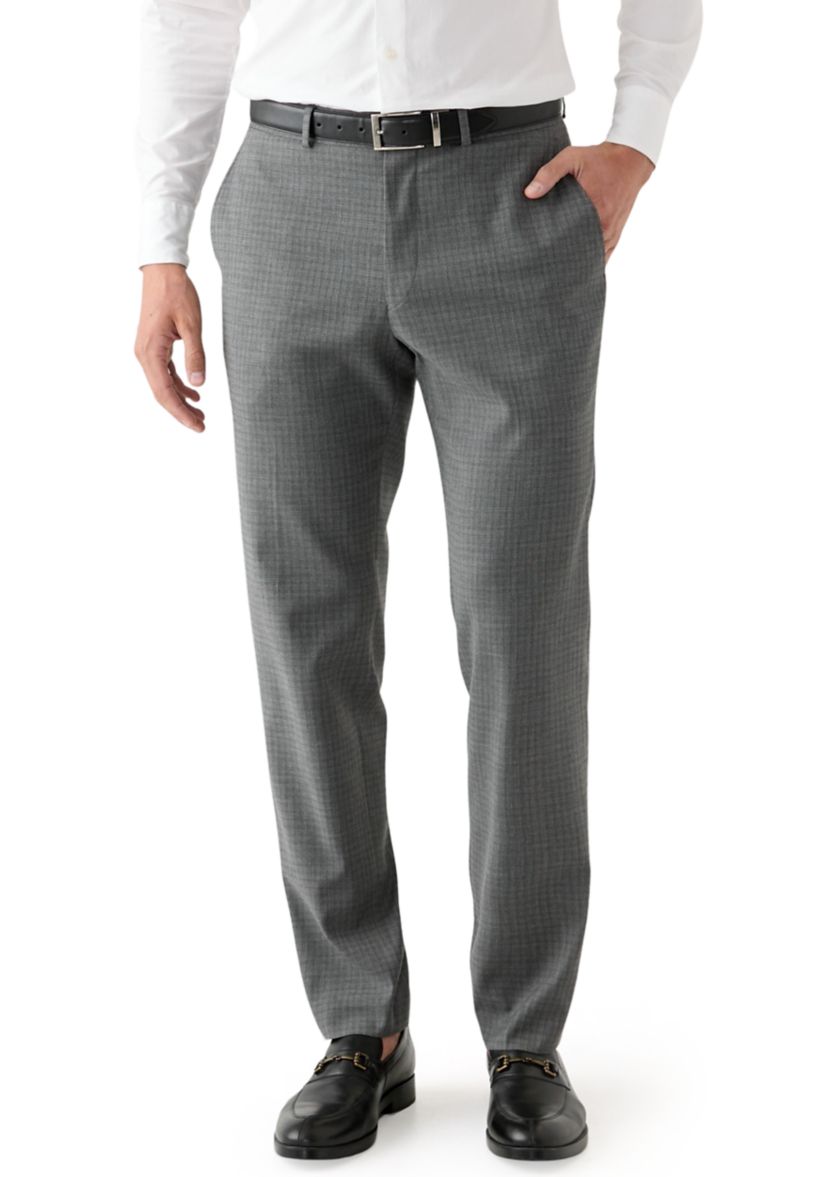 Mens Black Gray Check Printed Suit Separate Pants