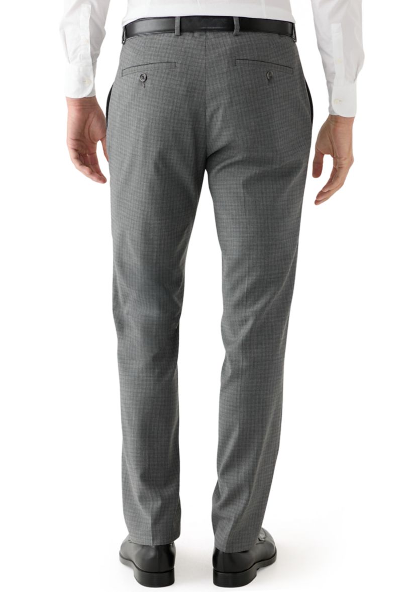Mens Black Gray Check Printed Suit Separate Pants