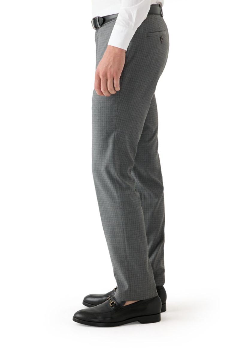 Mens Black Gray Check Printed Suit Separate Pants