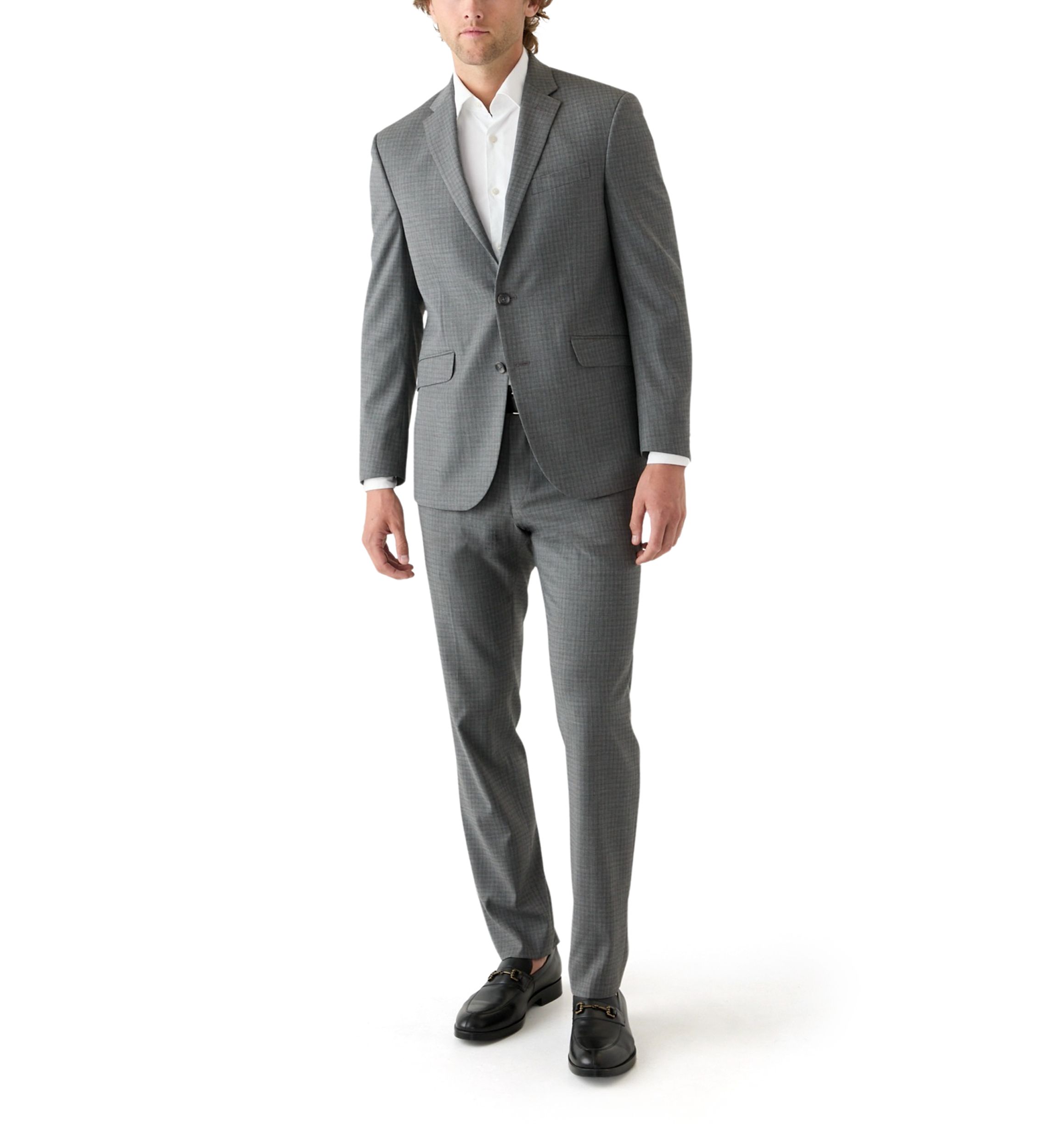 Mens Black Gray Check Printed Suit Separate Pants