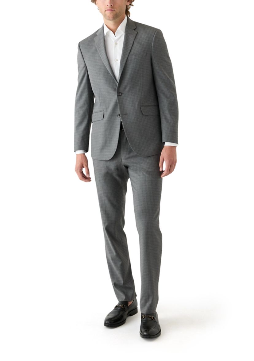 Mens Black Gray Check Printed Suit Separate Pants
