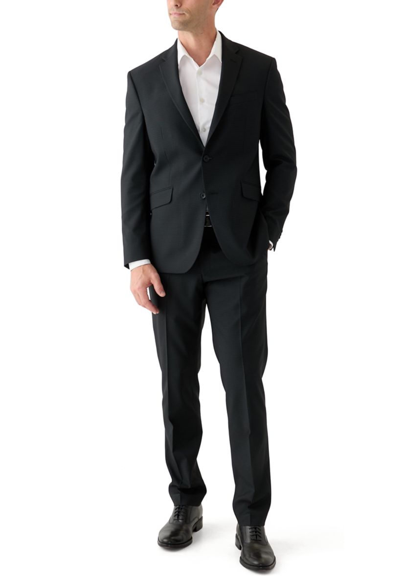 Mens Mini Check Pattern Suit Pants