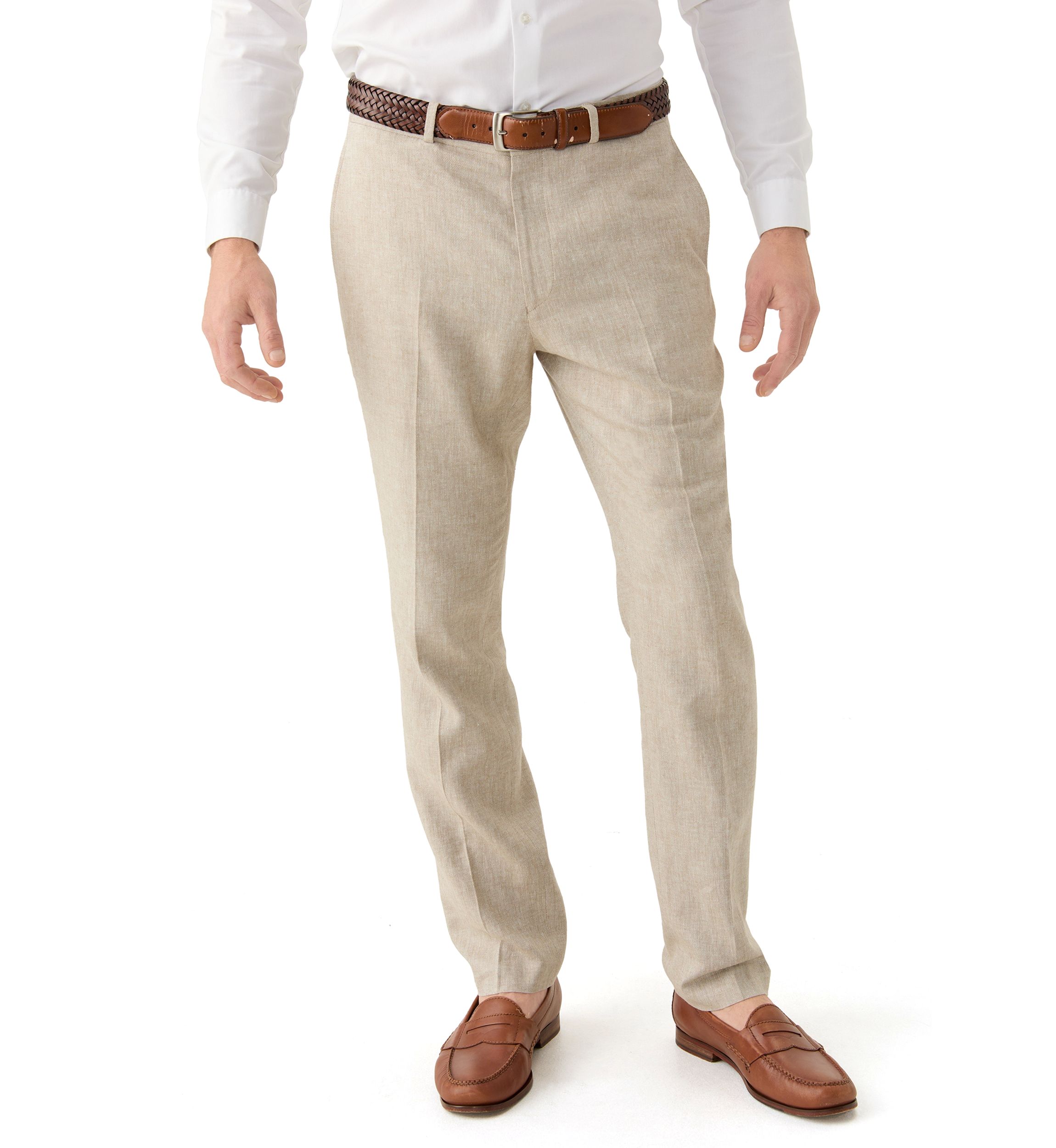 Mens Linen Blend Solid Pants