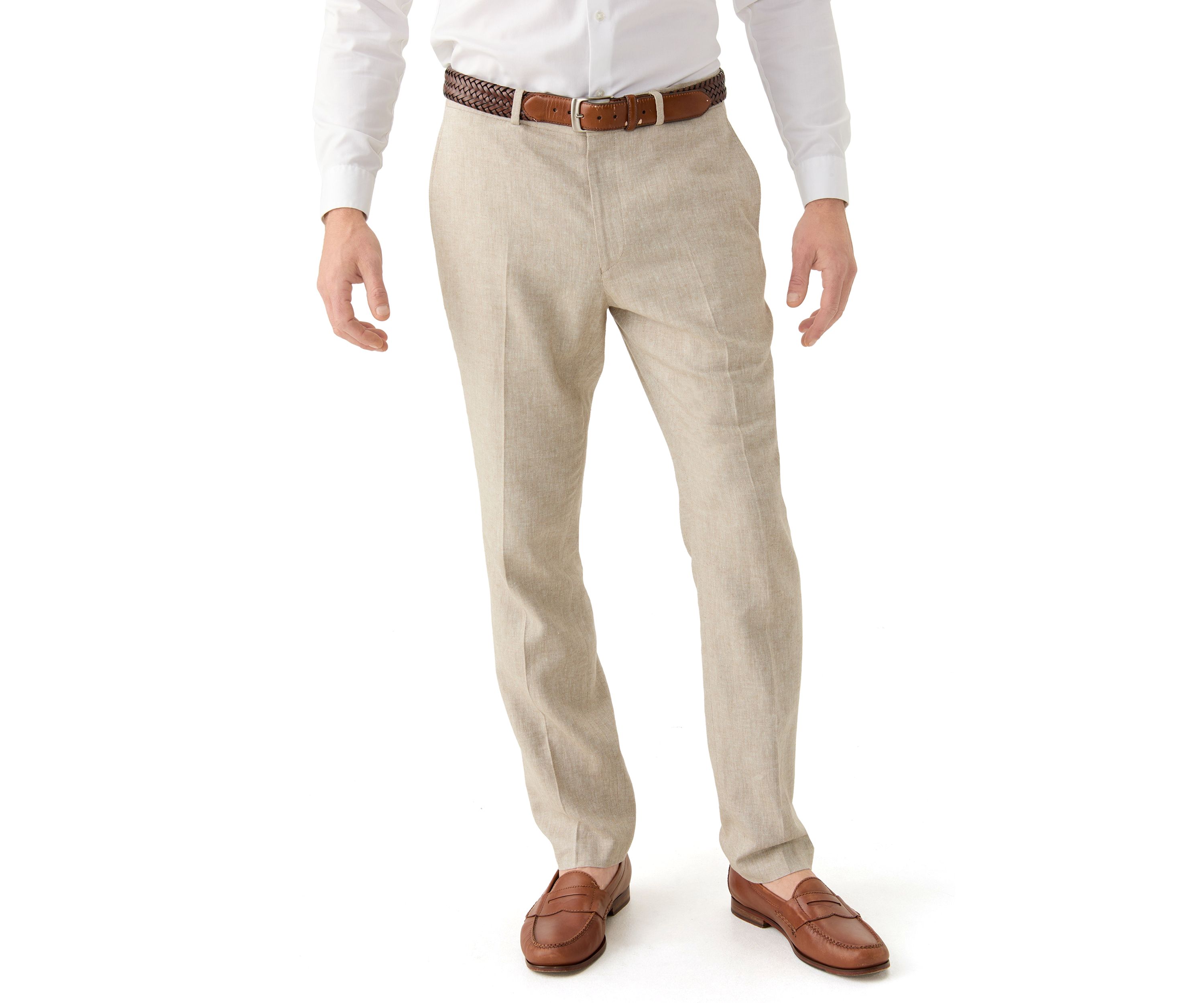 Mens Linen Blend Solid Pants