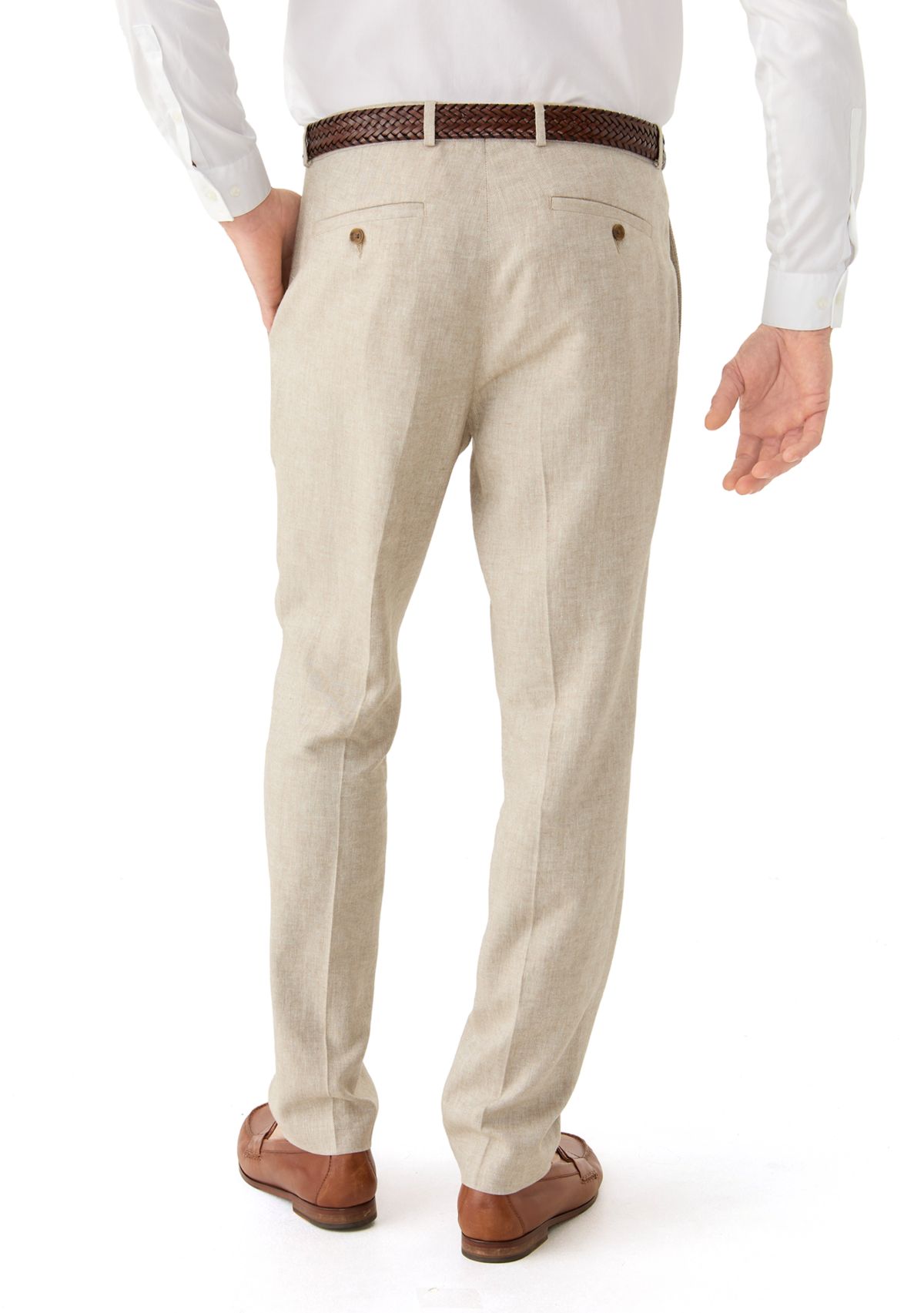 Mens Linen Blend Solid Pants