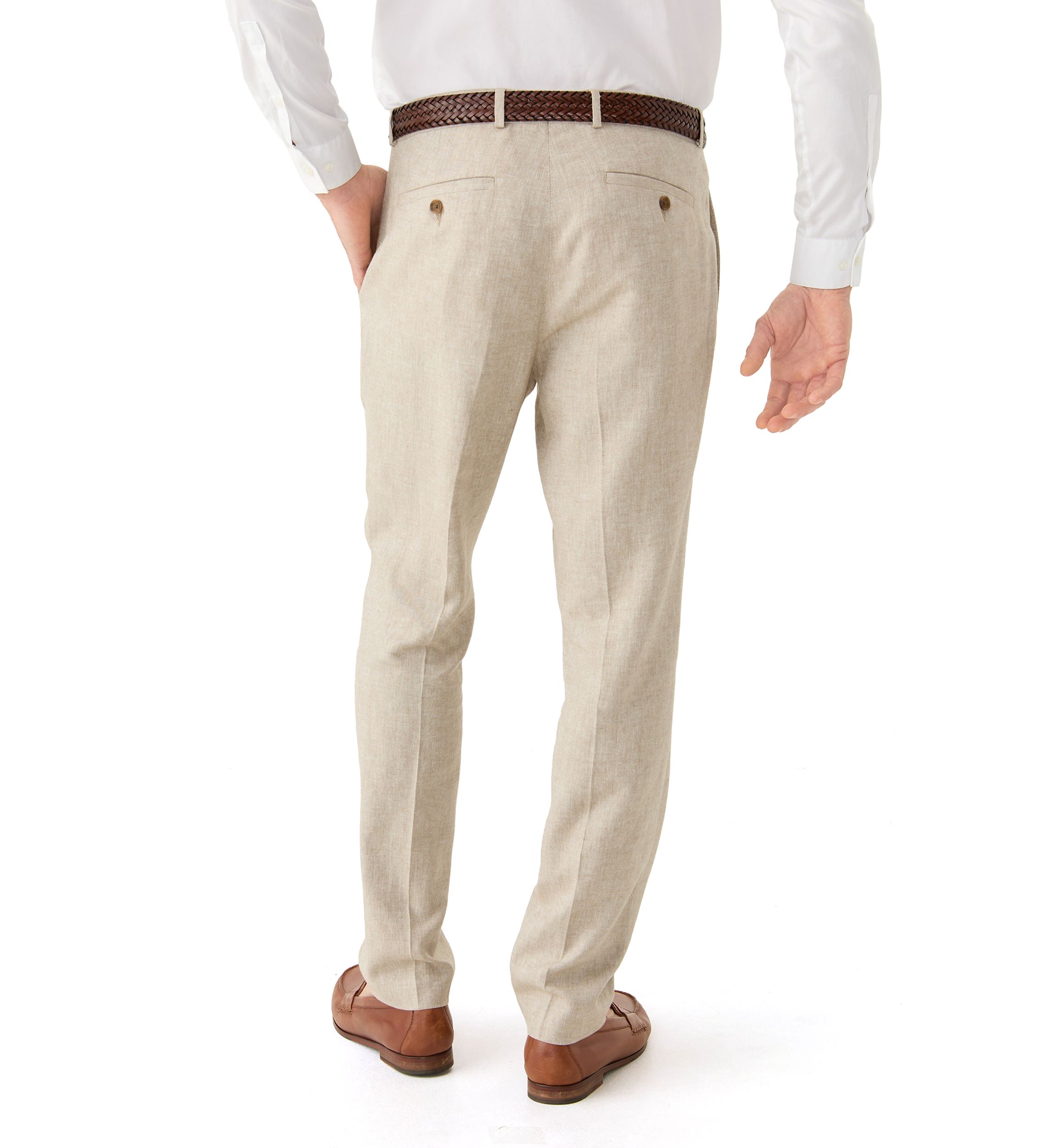 Mens Linen Blend Solid Pants