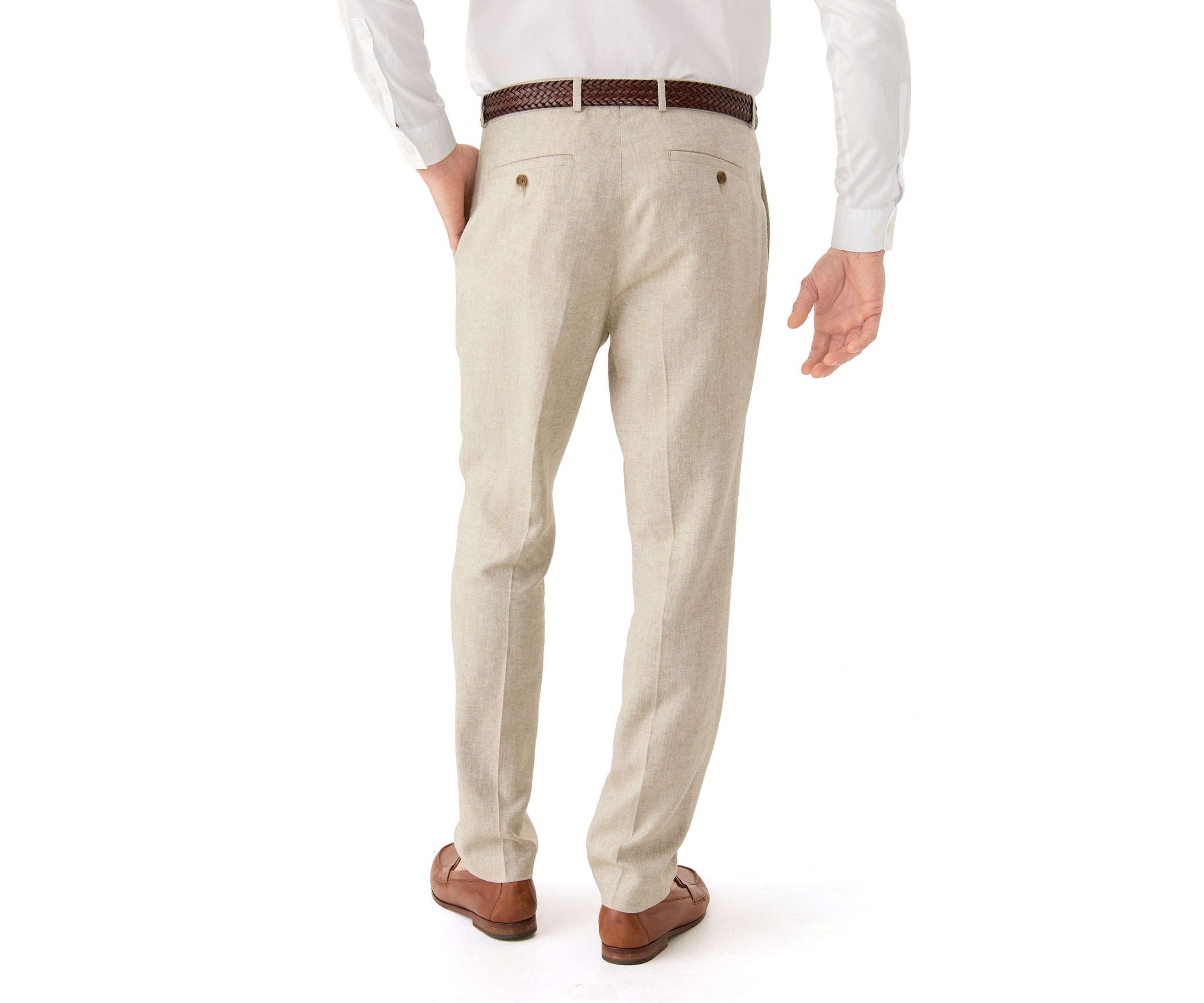 Mens Linen Blend Solid Pants