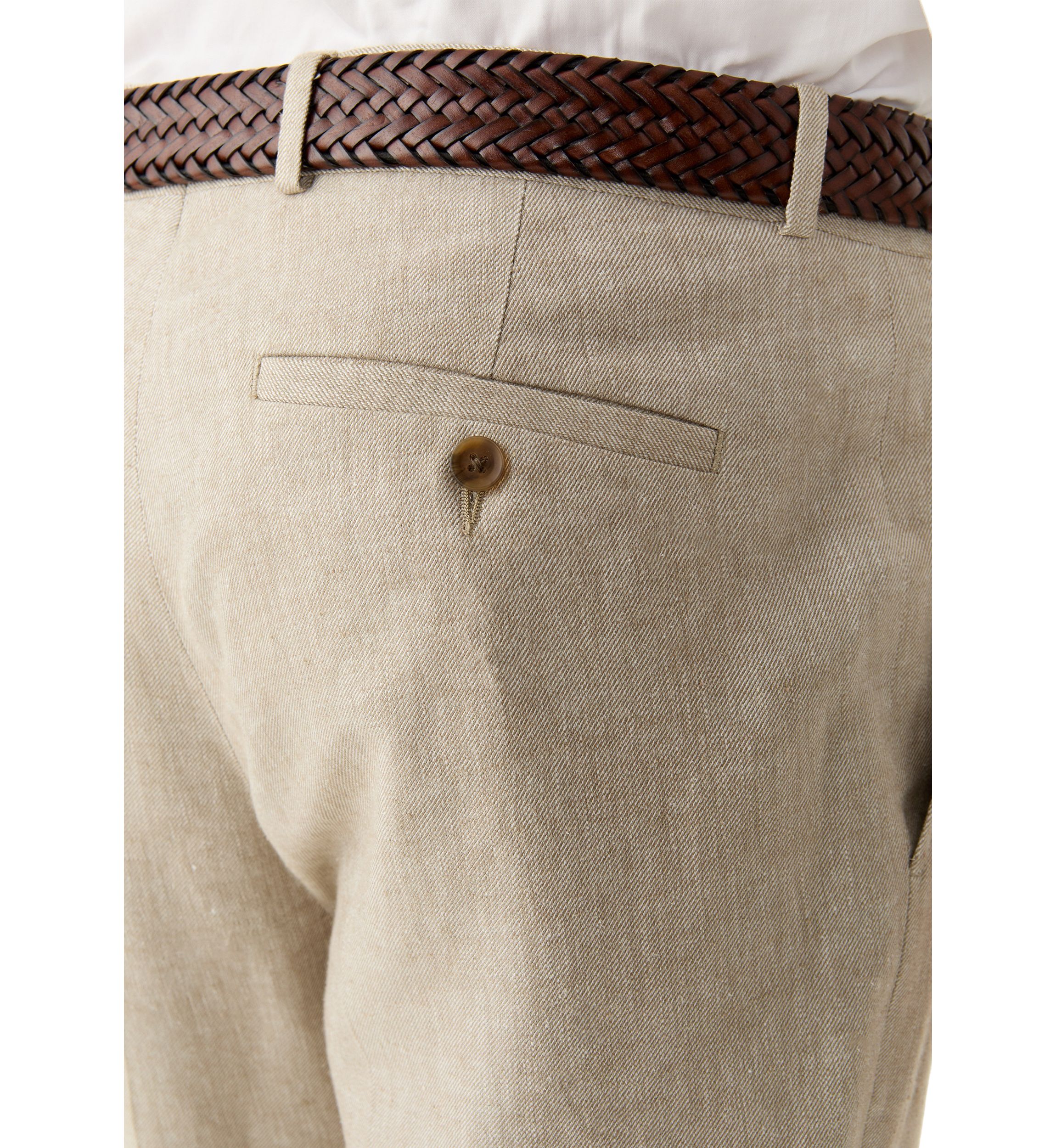 Mens Linen Blend Solid Pants