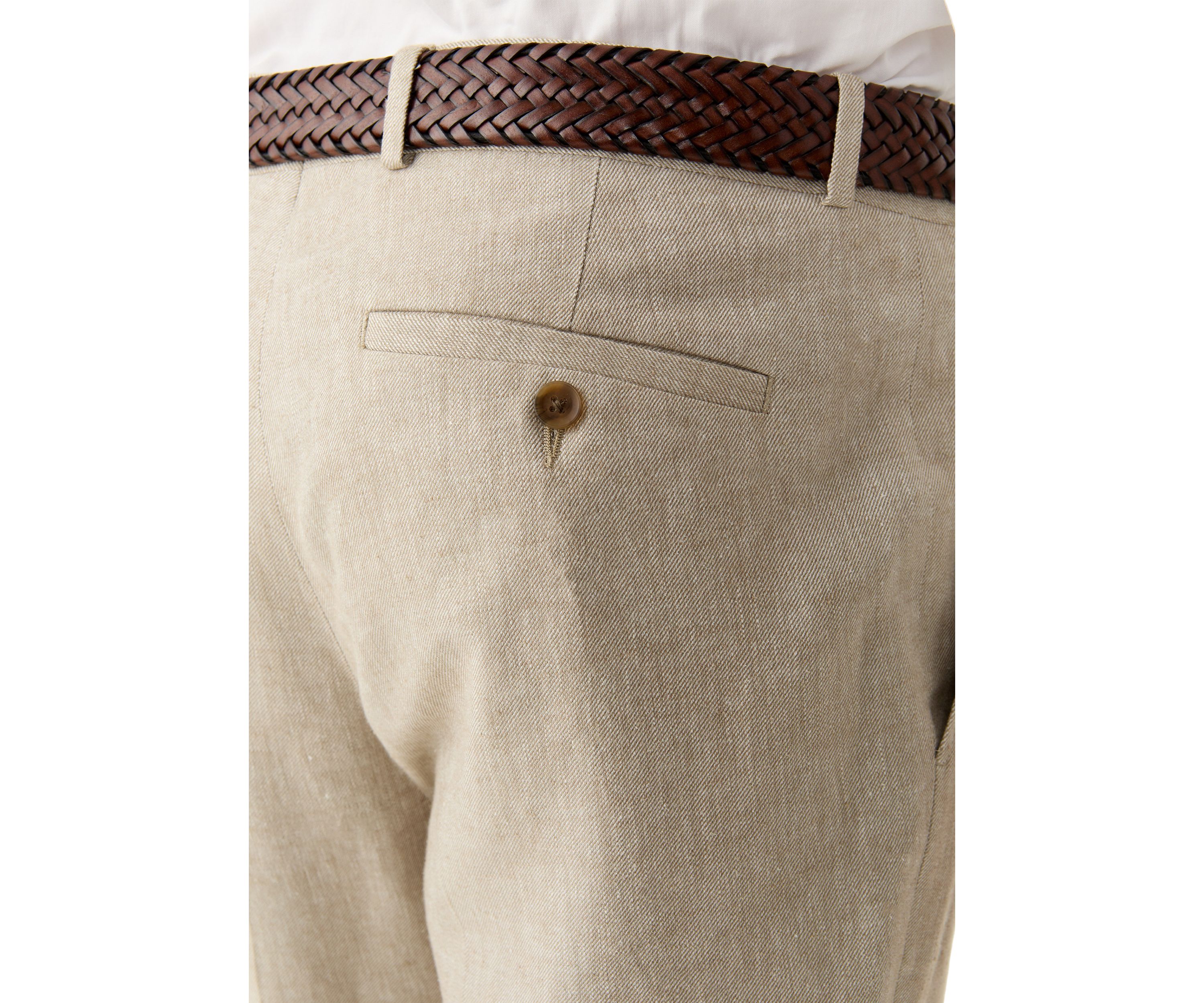 Mens Linen Blend Solid Pants