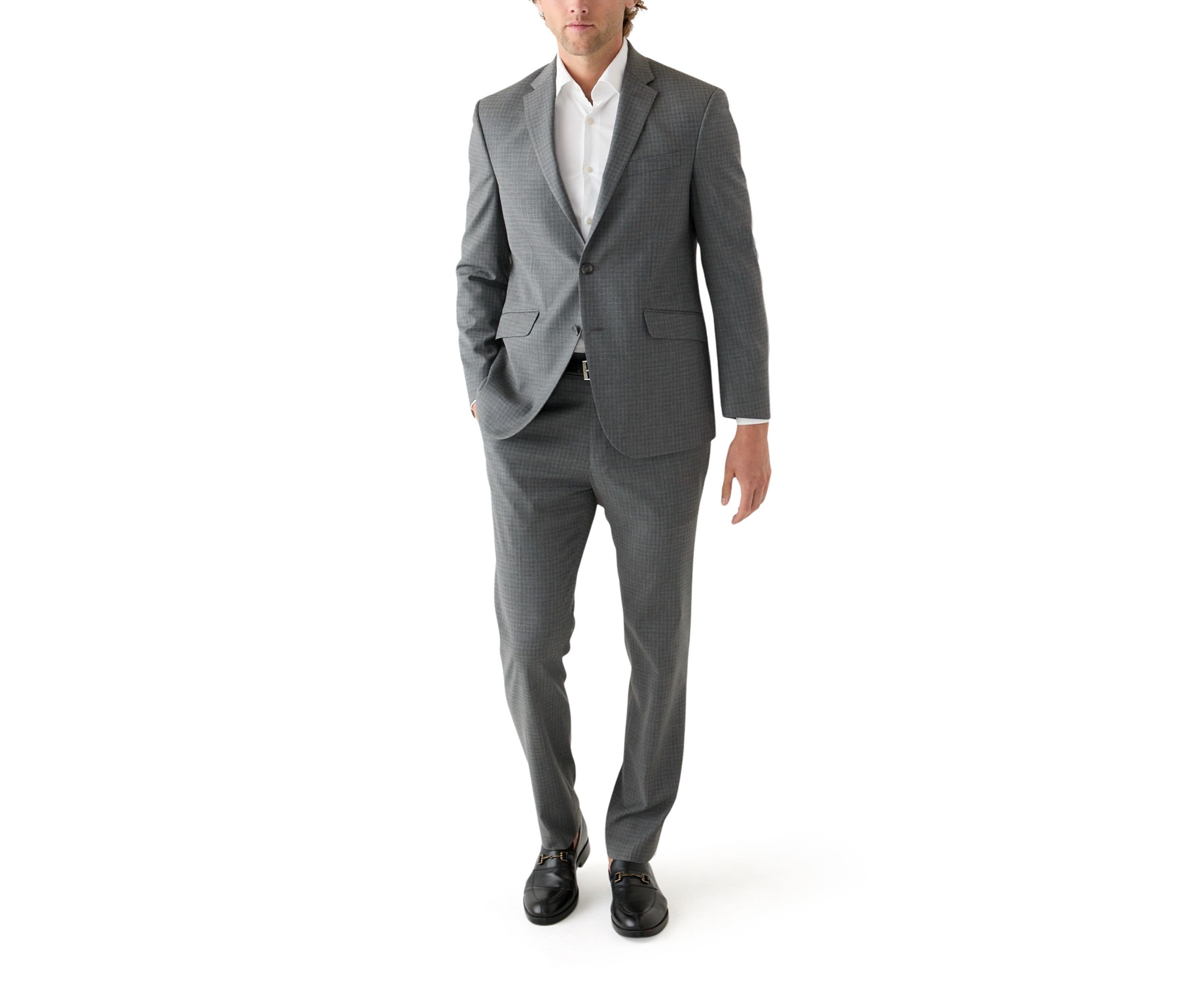 Mens Black Gray Graph Check Printed Suit Separate Jacket