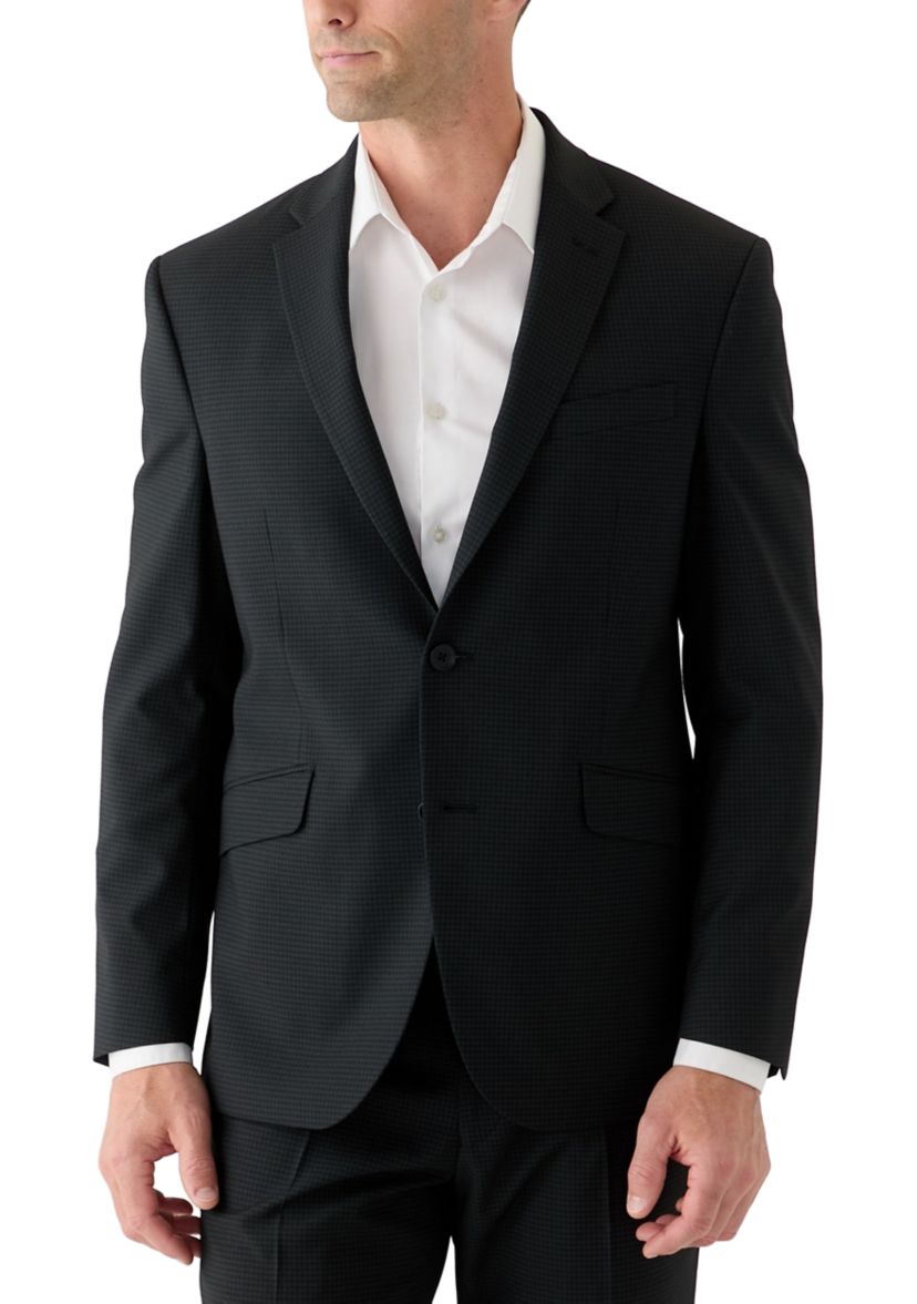 Mens Mini Check Pattern Suit Jacket