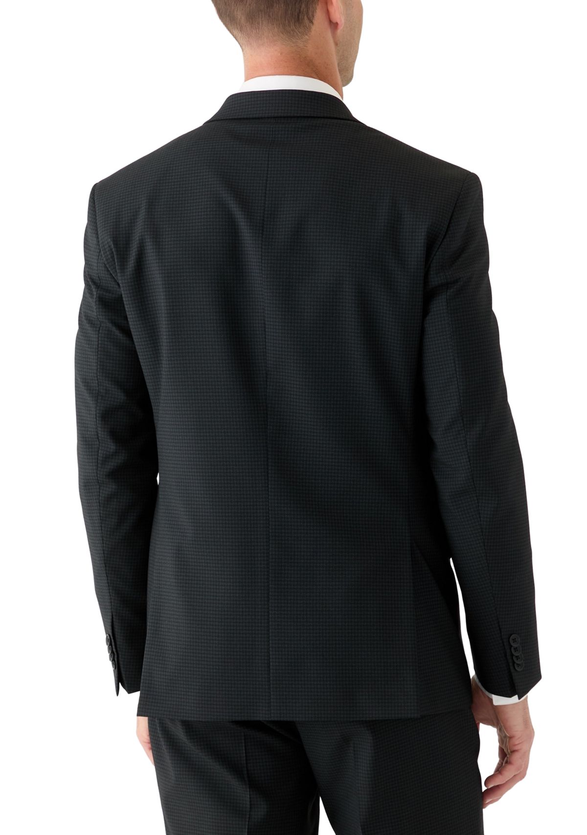 Mens Mini Check Pattern Suit Jacket