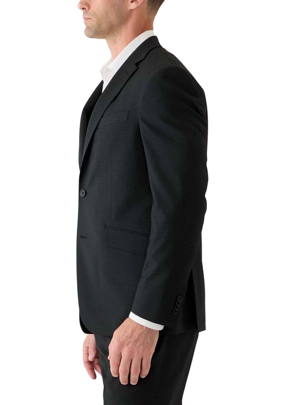 Mens Mini Check Pattern Suit Jacket