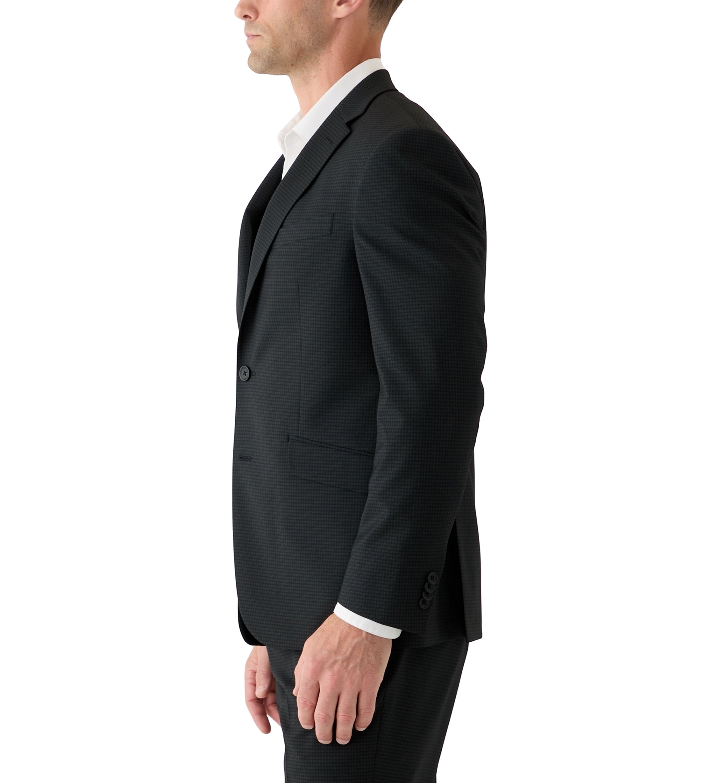 Mens Mini Check Pattern Suit Jacket