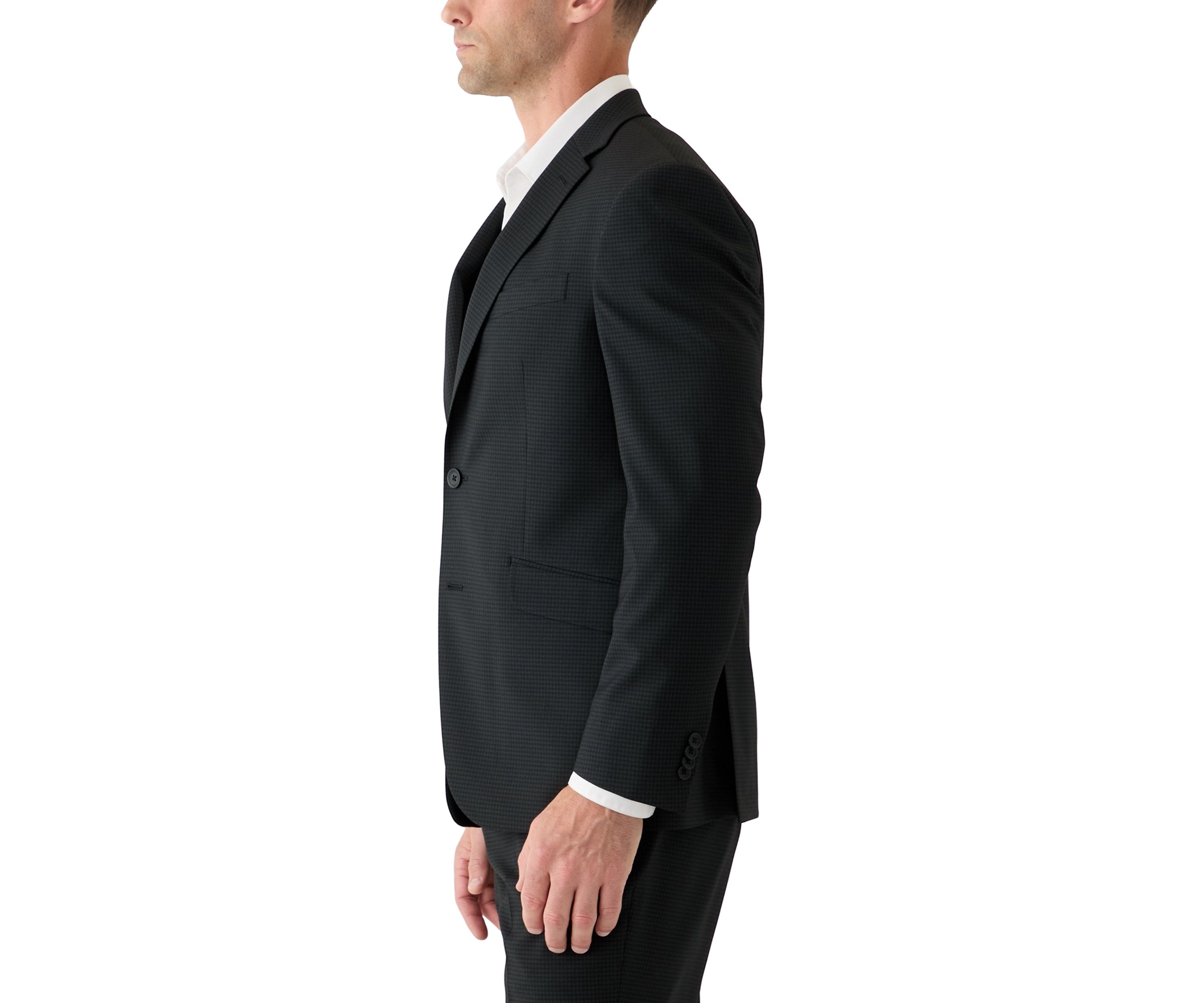 Mens Mini Check Pattern Suit Jacket
