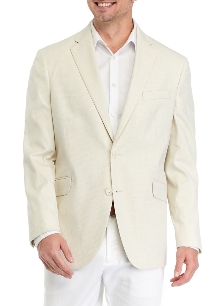 Mens Mini Check Slim Techni-Cole Sport Coat